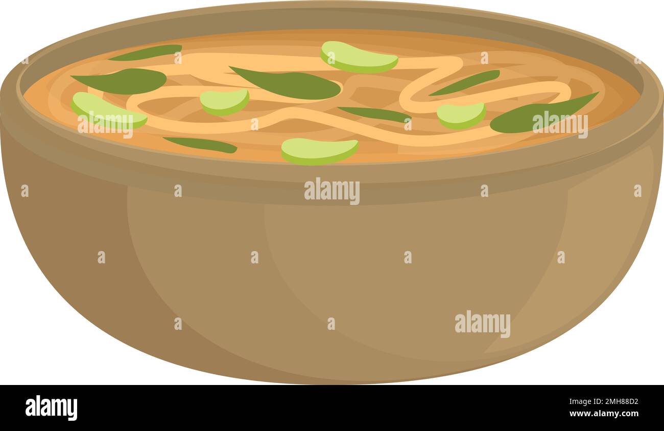 Rice soup icon cartoon vector. Food dish. Japanese meal Stock Vector