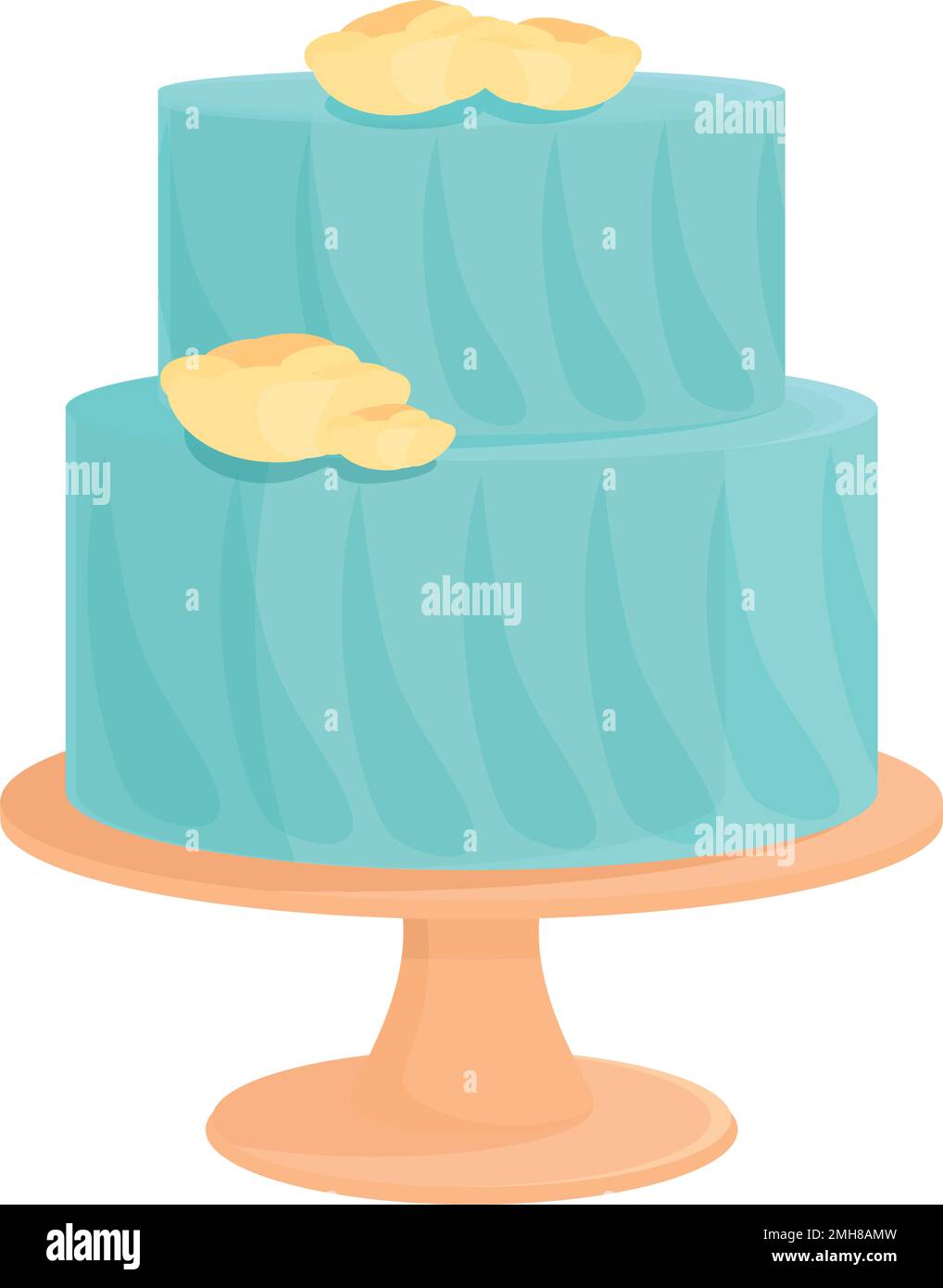 Blue wedding cake icon cartoon vector. Groom party. Cream pie Stock Vector