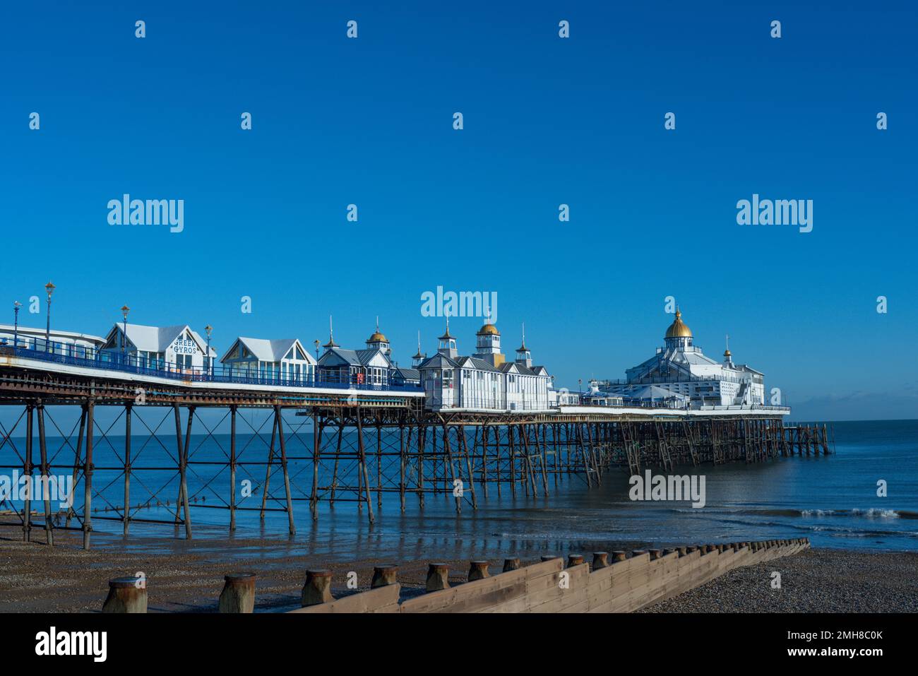 Eastbourne Pier, on the south coast of the county of East Sussex, in England, UK. Stock Photo