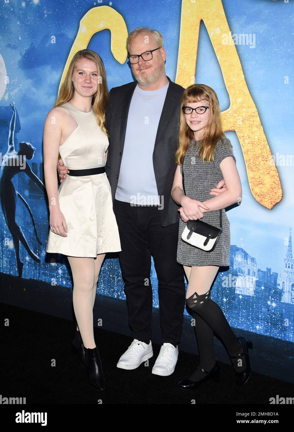 Jim Gaffigan, center, and daughters Marre Gaffigan, left, and Katie