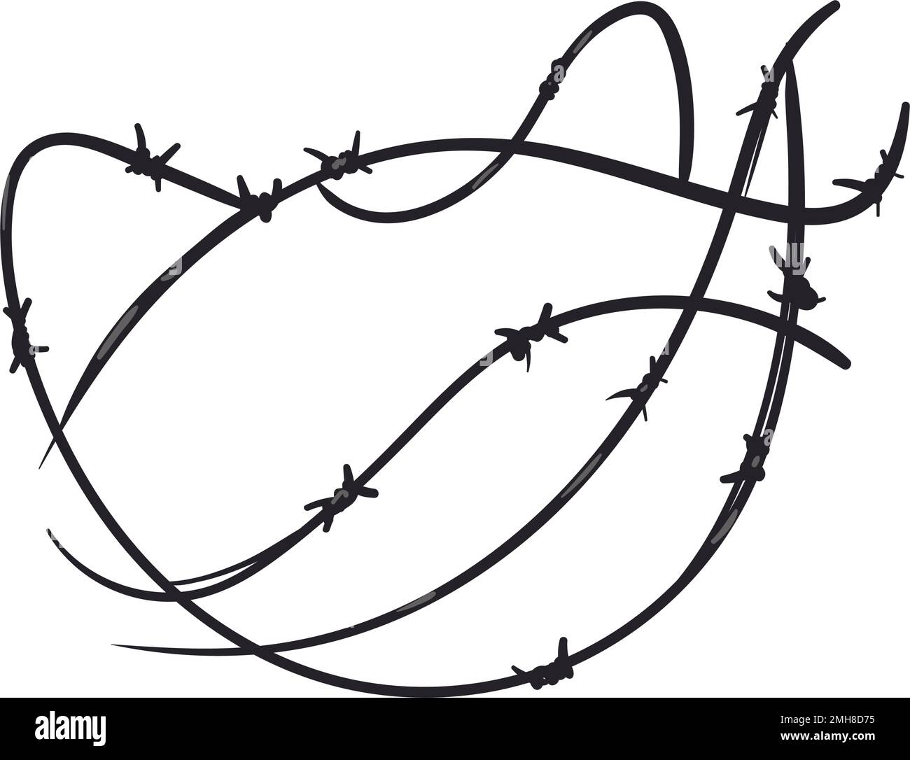 flat black barbed wire illustration Stock Vector Image & Art - Alamy