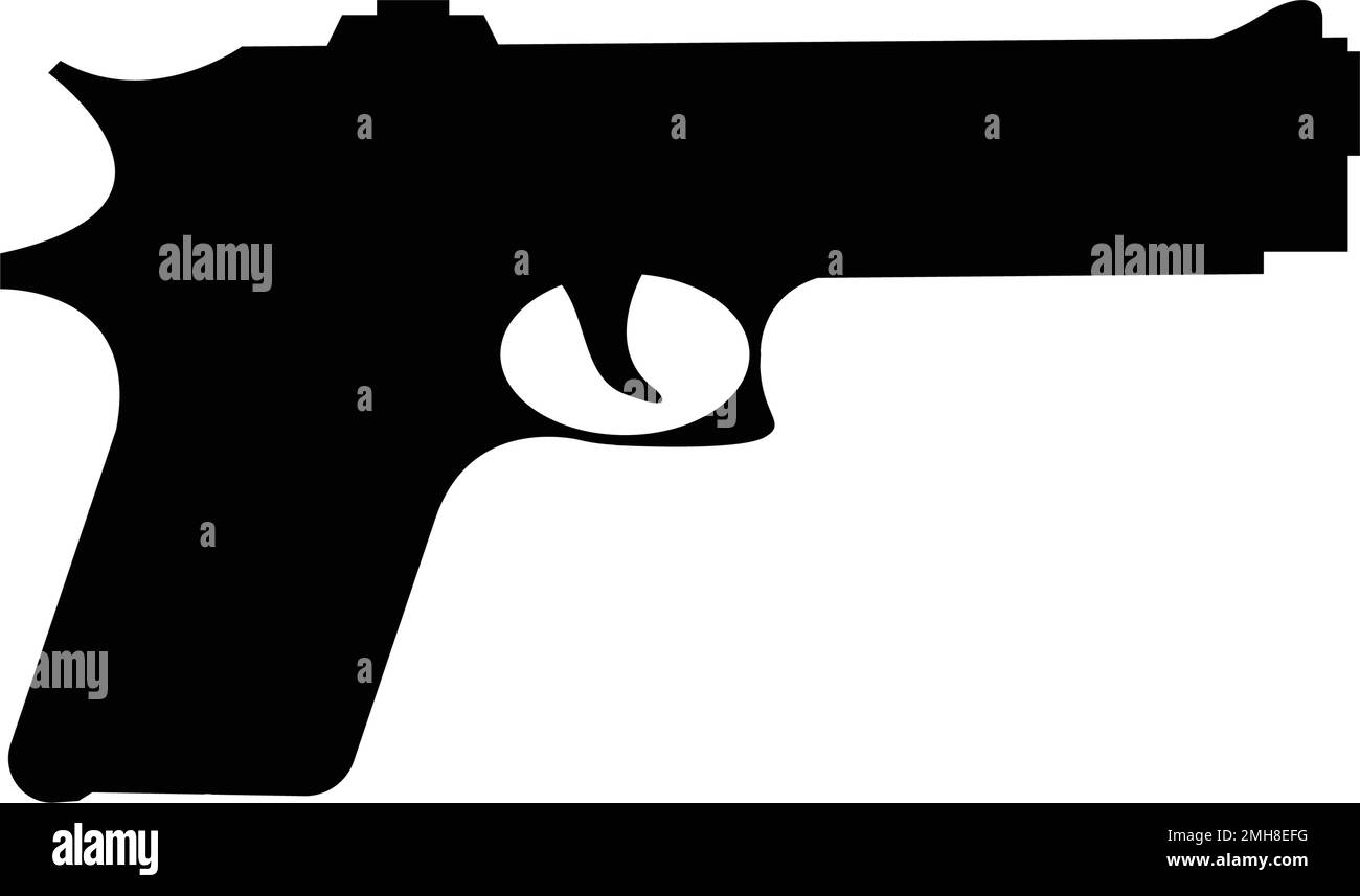 powerful pistol, gun, handgun, vector illustration Stock Vector