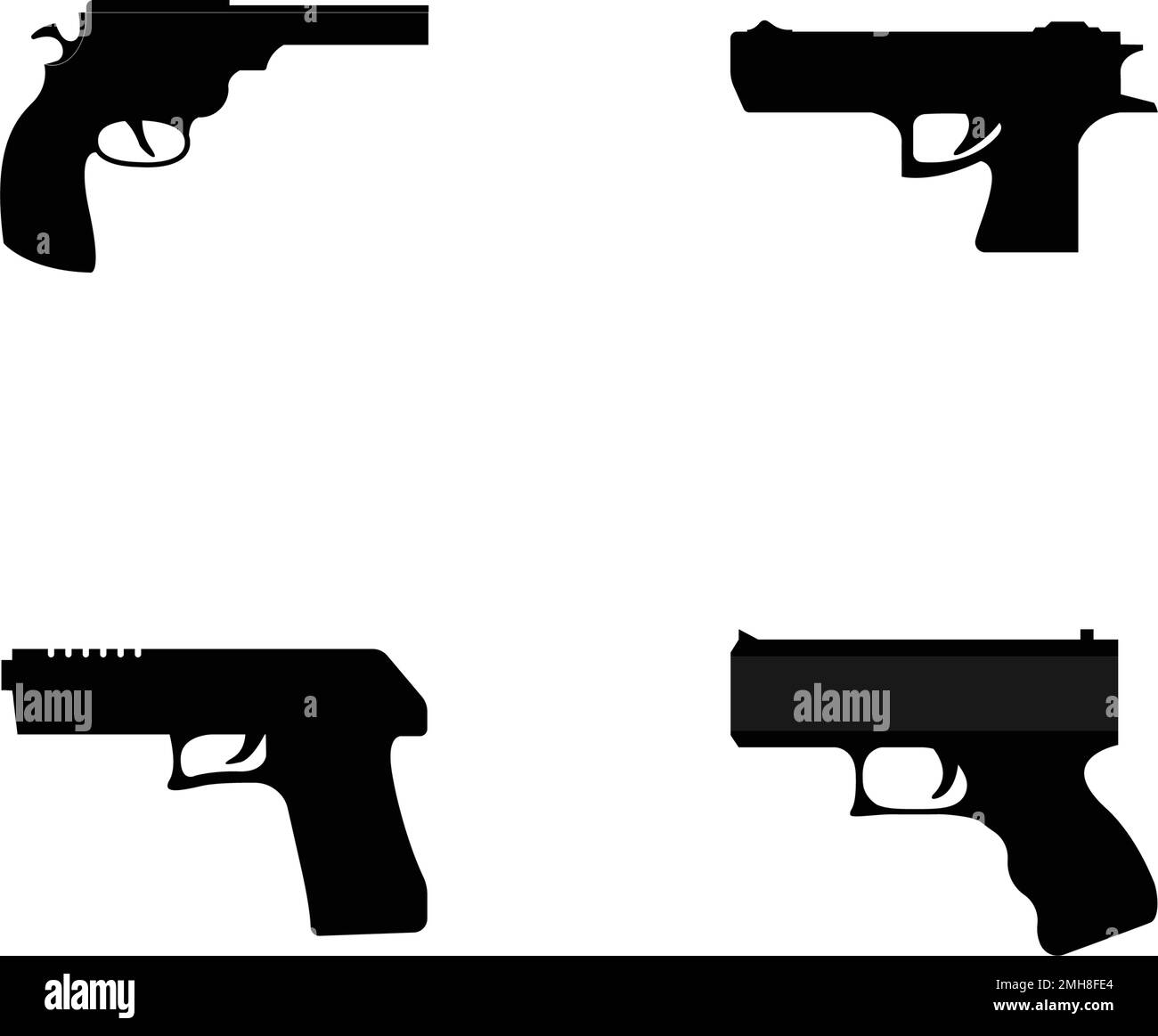 powerful pistol, gun, handgun, vector illustration Stock Vector