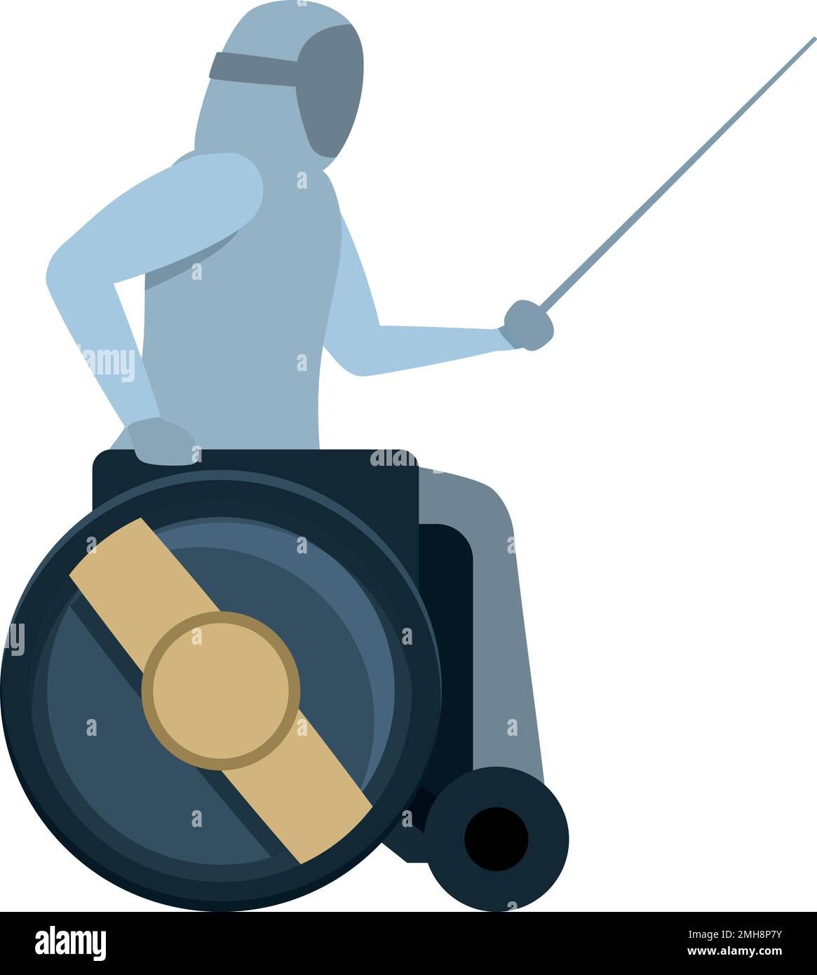 Wheelchair Fencing Icon Cartoon Vector. Sport Exercise. Person Player ...