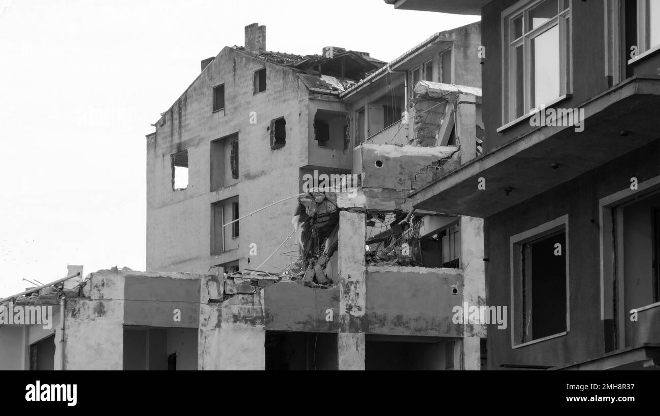 Kentsel Donusum in Turkish. Urban transformation in Golcuk Kocaeli Turkey. Selective focus included. Stock Photo