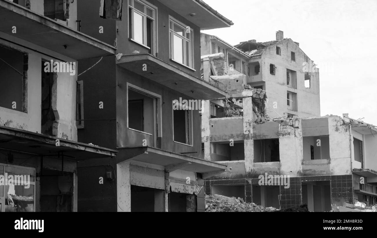 Kentsel Donusum in Turkish. Urban transformation in Golcuk Kocaeli Turkey. Selective focus included. Stock Photo