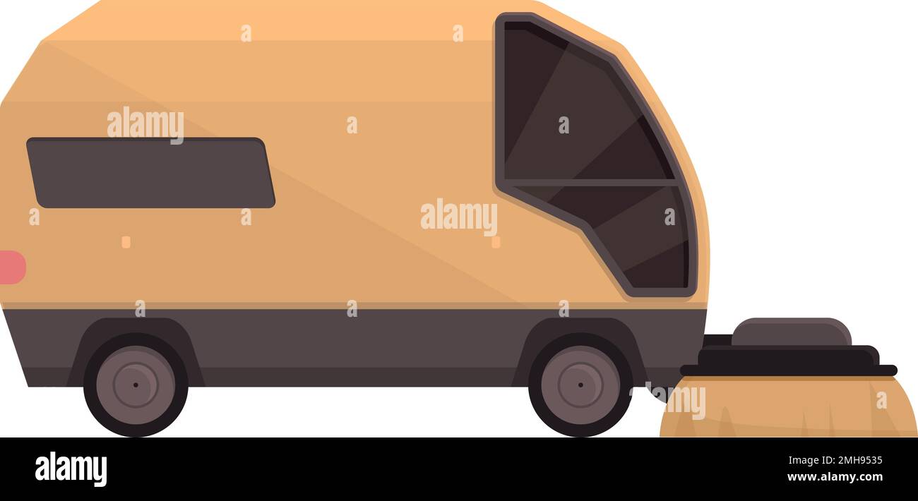 Street sweeper icon cartoon vector. Road truck. Vehicle city Stock ...
