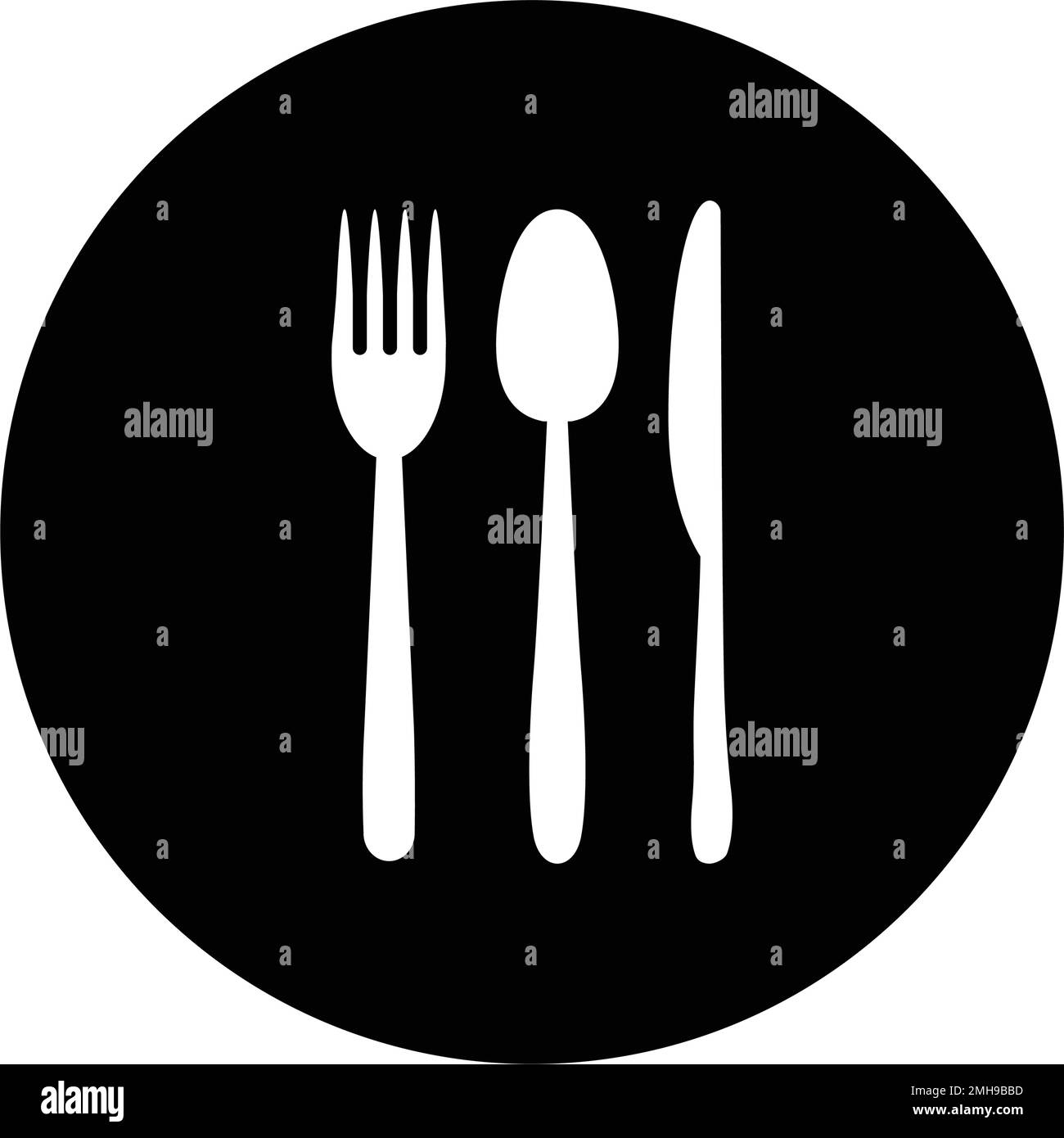 spoon fork knife logo illustration design Stock Vector