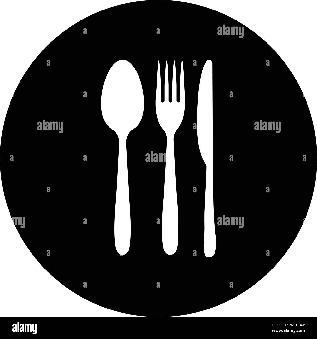 spoon fork knife logo illustration design Stock Vector