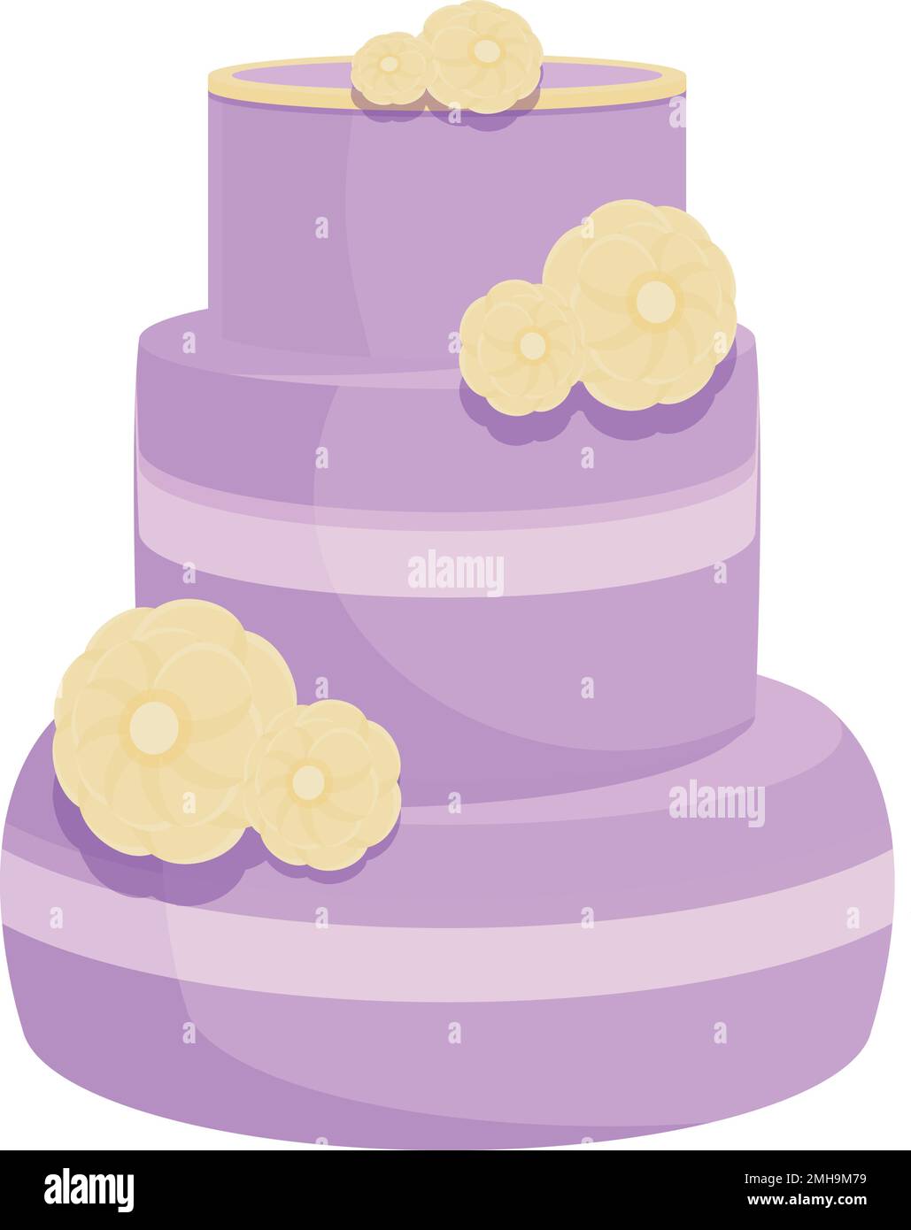 Violet wedding cake icon cartoon vector. Cream party. Pastry food Stock ...