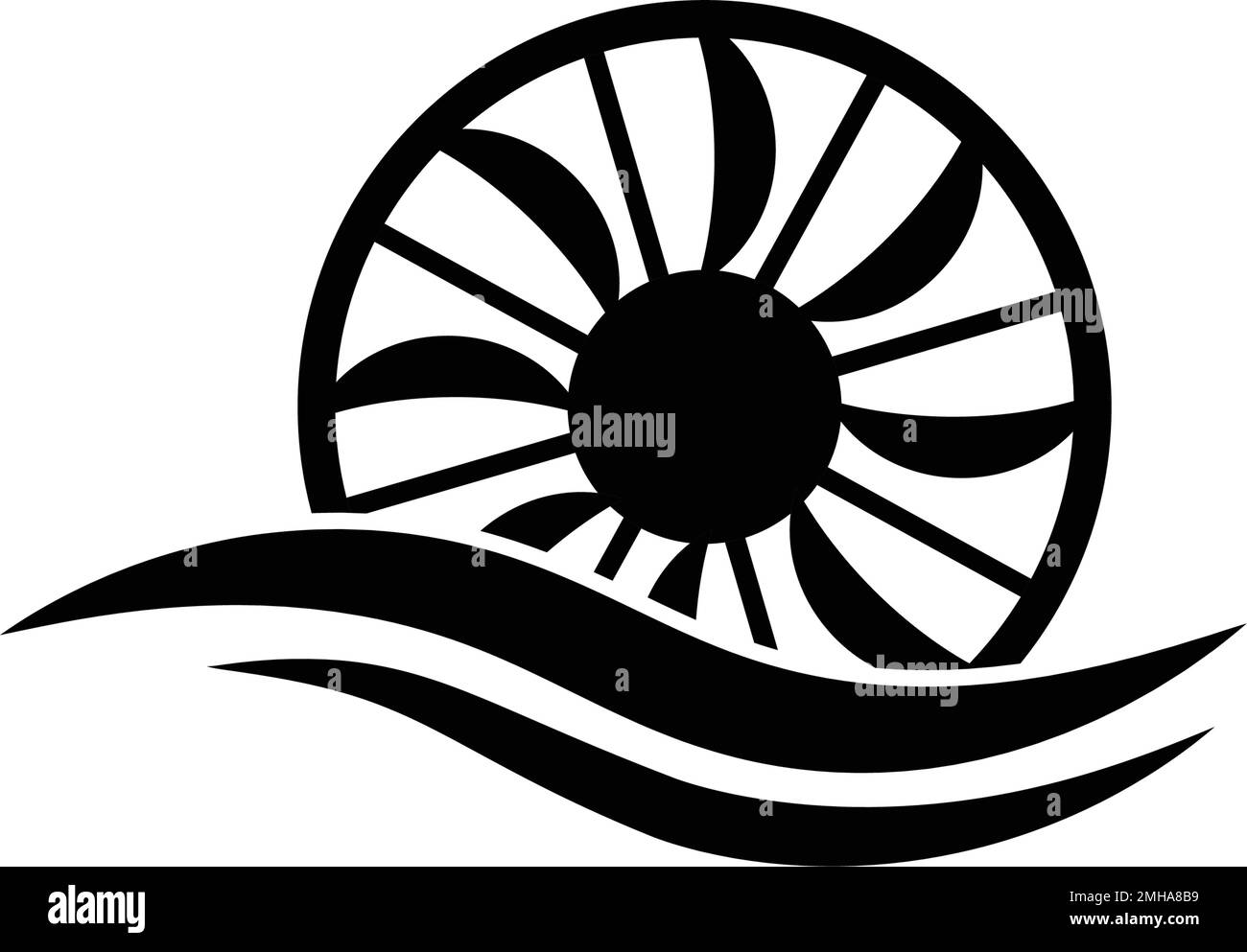 water wheel logo vektor template Stock Vector