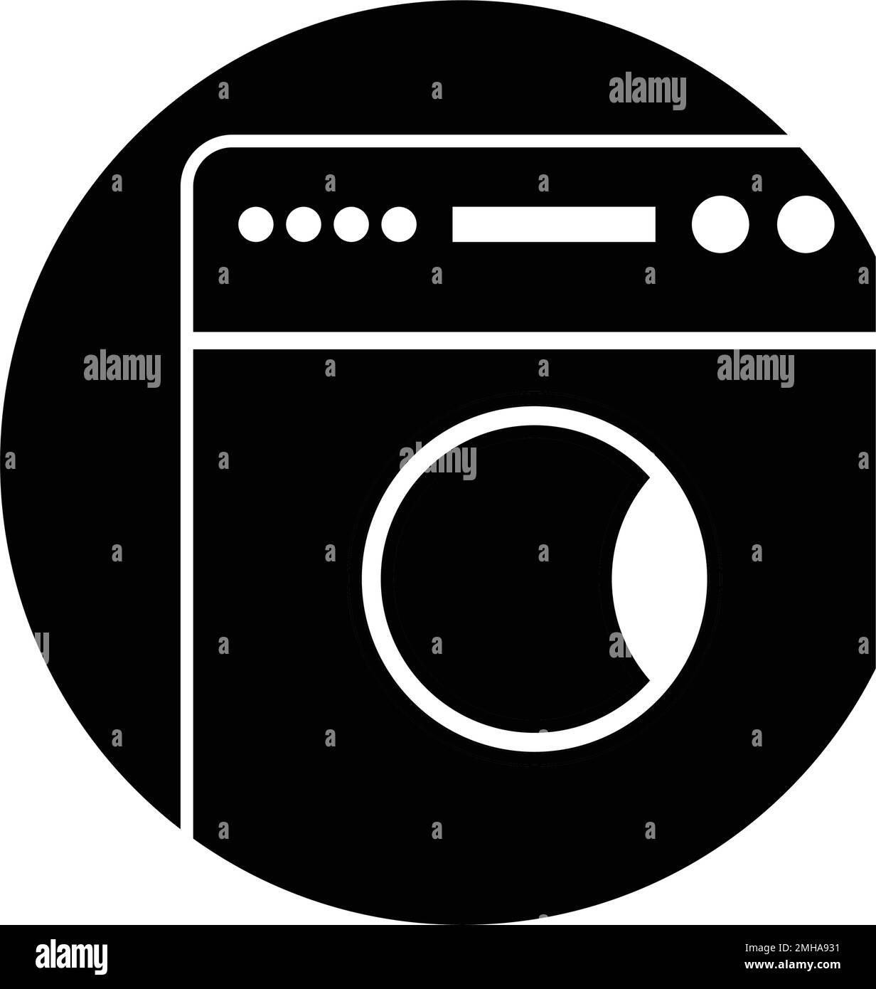 washing machine logo illustration design Stock Vector