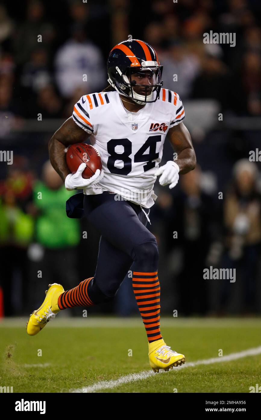 August 16, 2019, Chicago Bears wide receiver Cordarrelle Patterson (84) in  action prior to the NFL preseason game between the Chicago Bears and the  New York Giants at MetLife Stadium in East