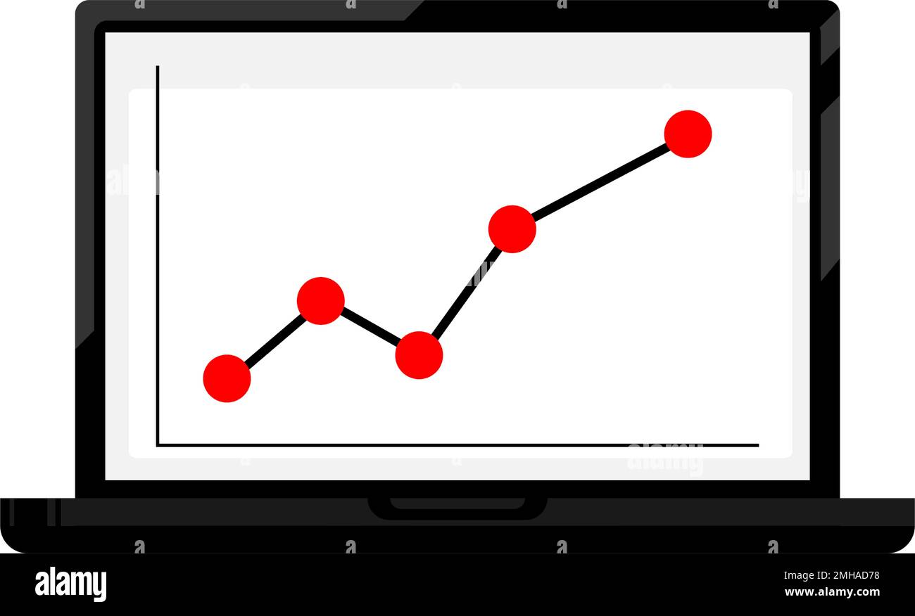 increase graph on computer black and white stock... Black framed laptop with an ascending graph on the screen Stock Photo ...