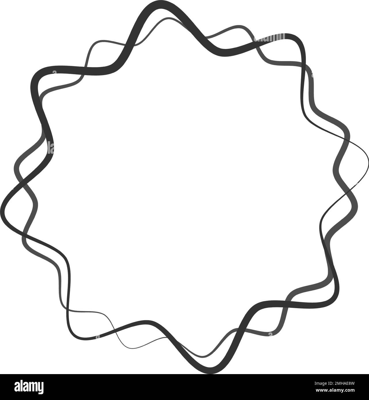 frame of wavy circles overlapping together Stock Photo