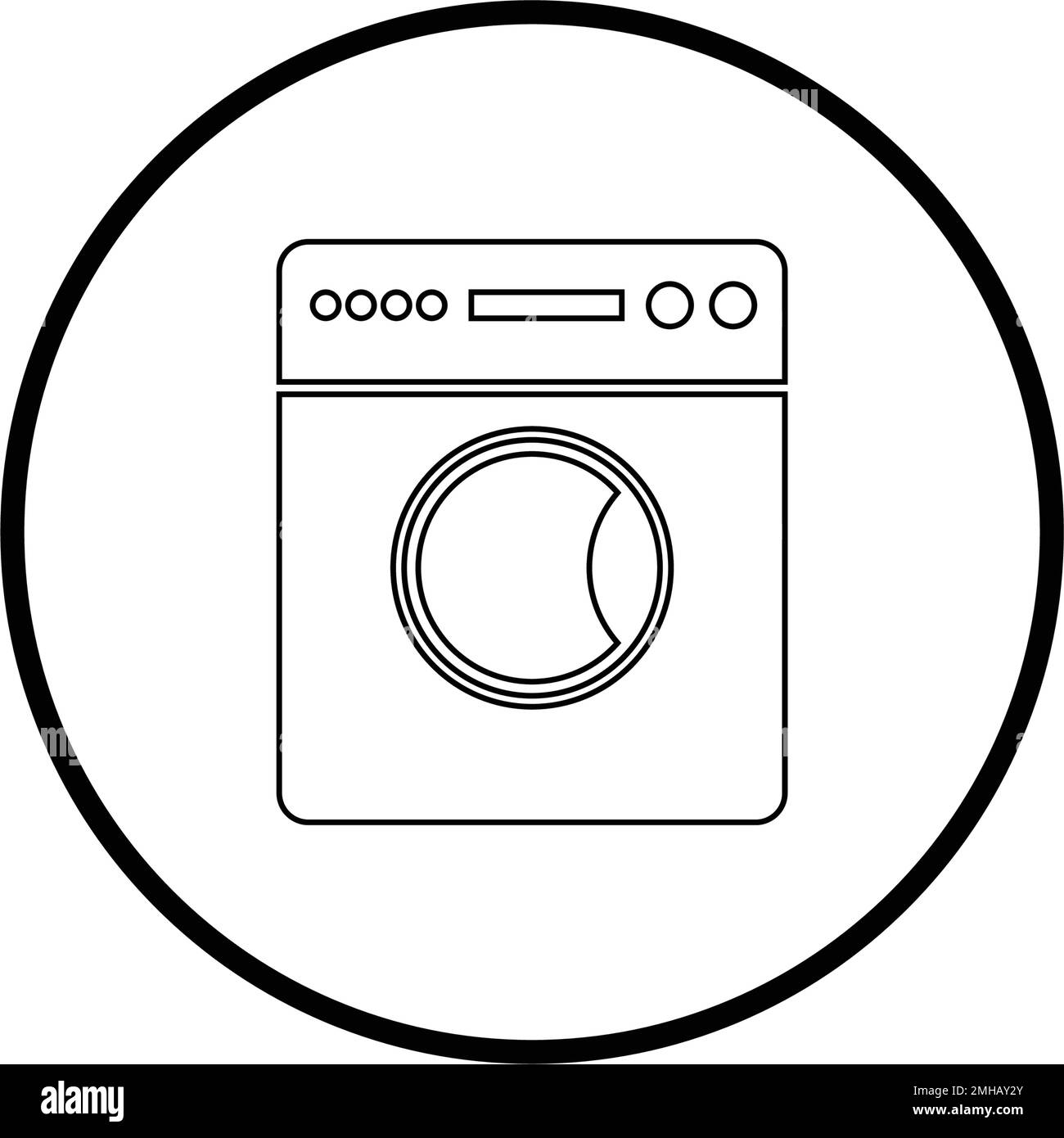 washing machine logo illustration design Stock Vector