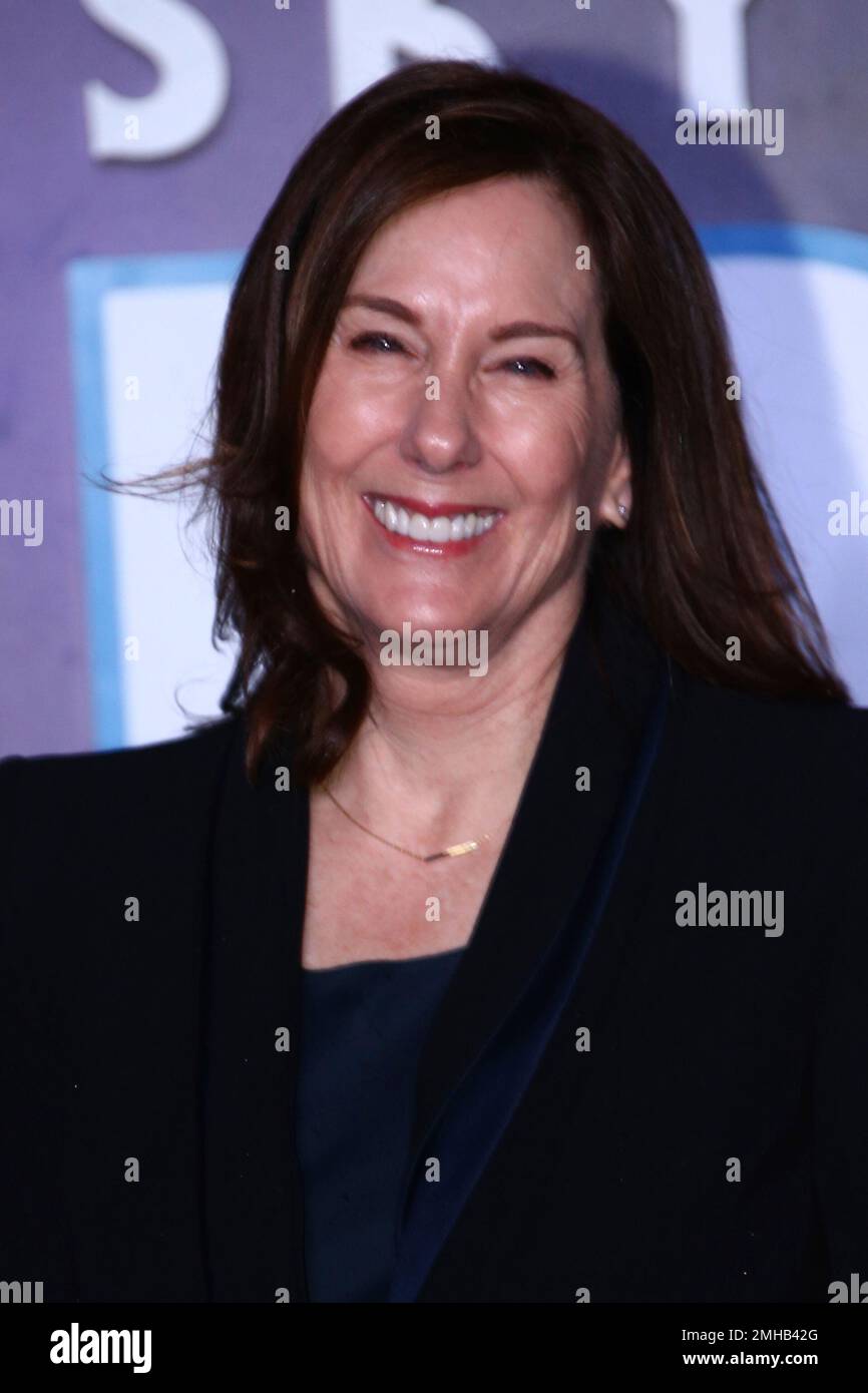 Kathleen Kennedy poses for photographers upon arrival at the premiere
