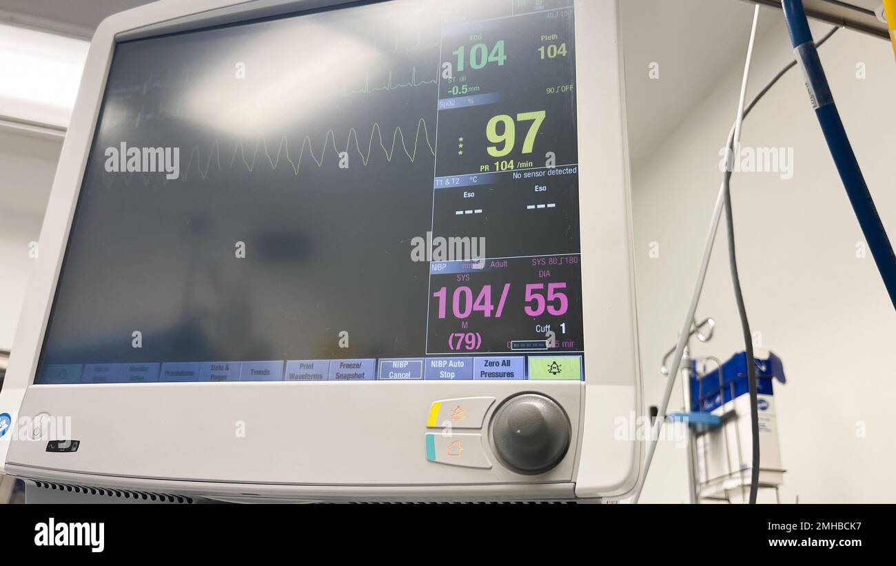 Hospital Monitors anesthesia machine blood pressure oxygen level heart