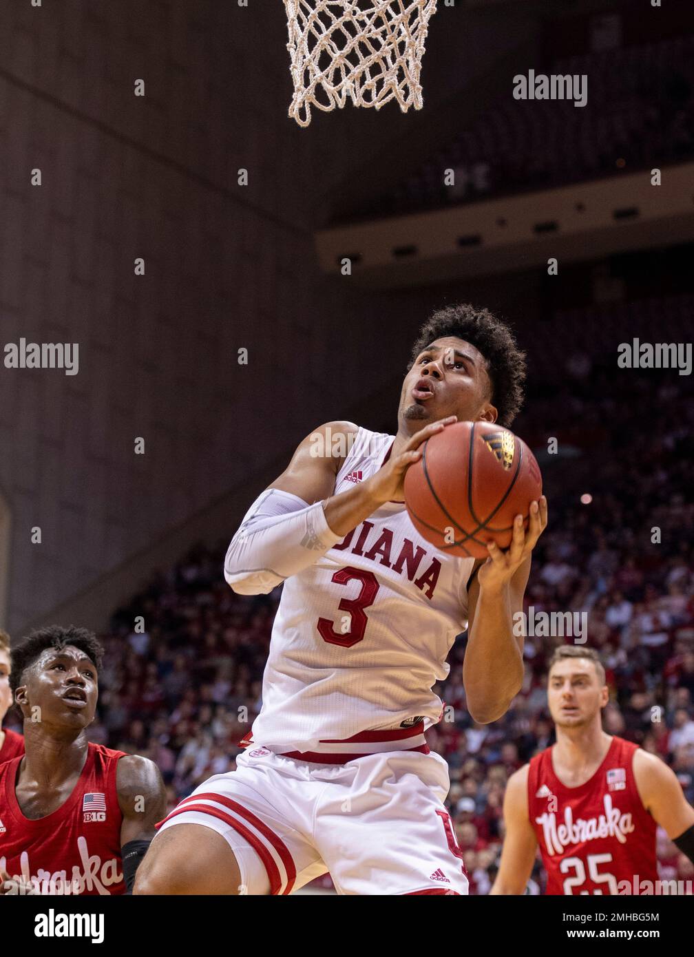 Indiana forward Justin Smith 3 goes up to score during the first
