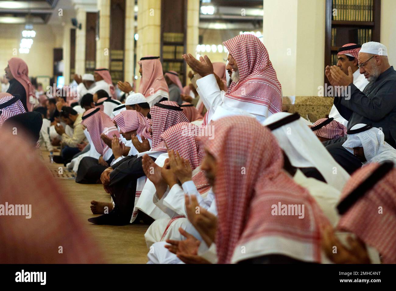 Saudis offer Friday prayers at Al Rajhi Mosque in Riyadh, Saudi Arabia, Friday, Dec. 13, 2019