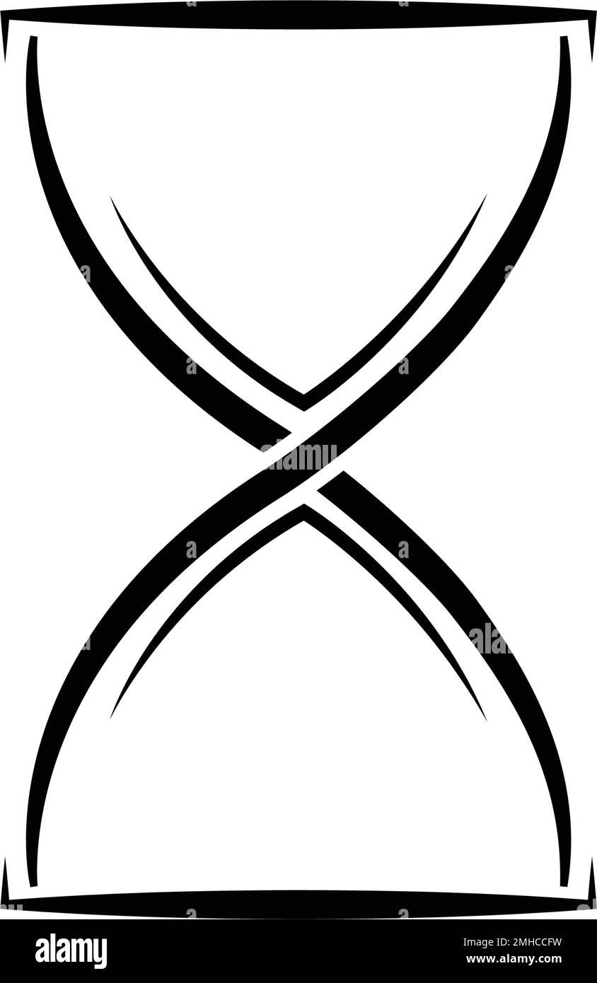 black hourglass logo illustration design Stock Vector