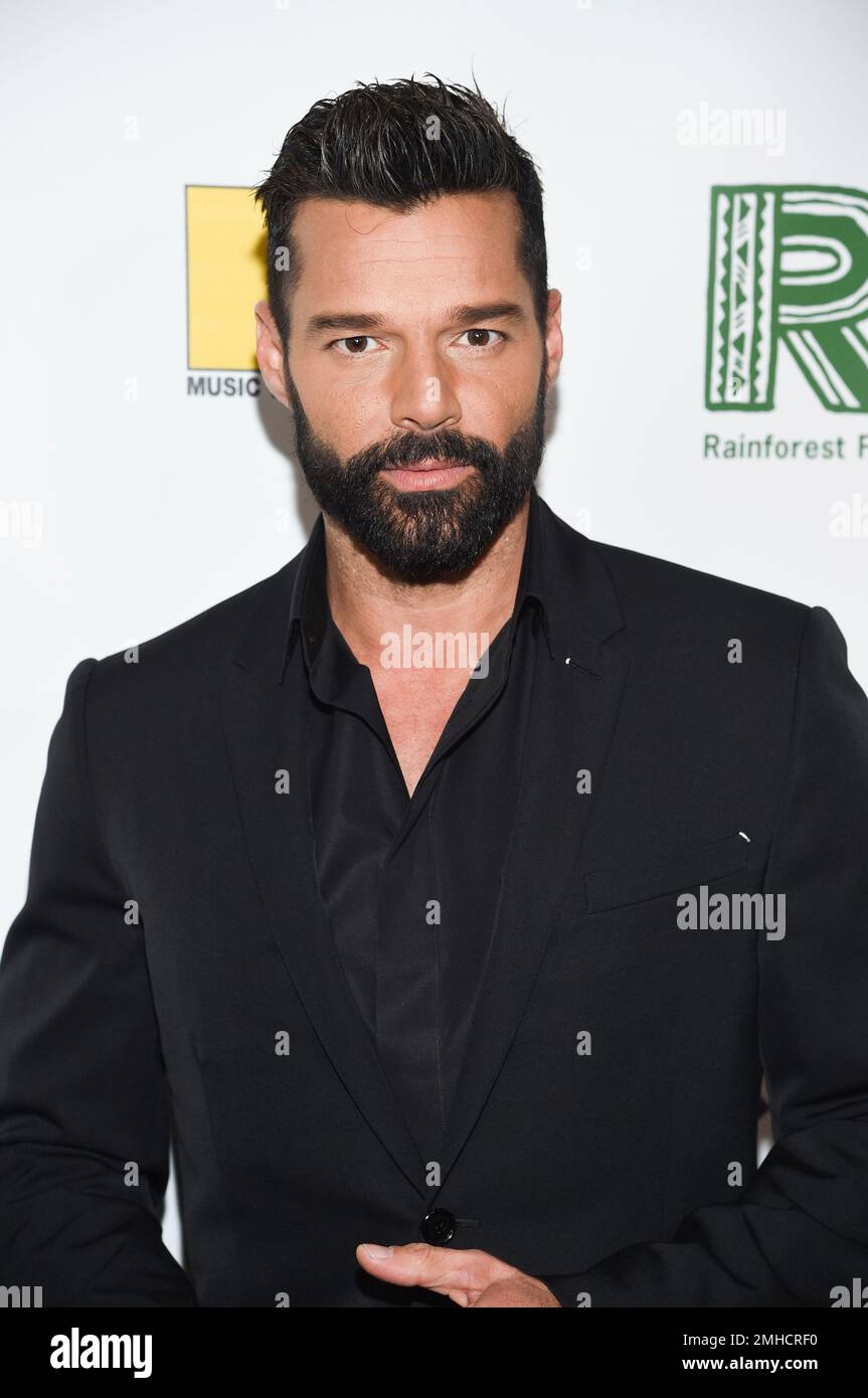 Singer Ricky Martin arrives at the 30th anniversary Rainforest Fund ...