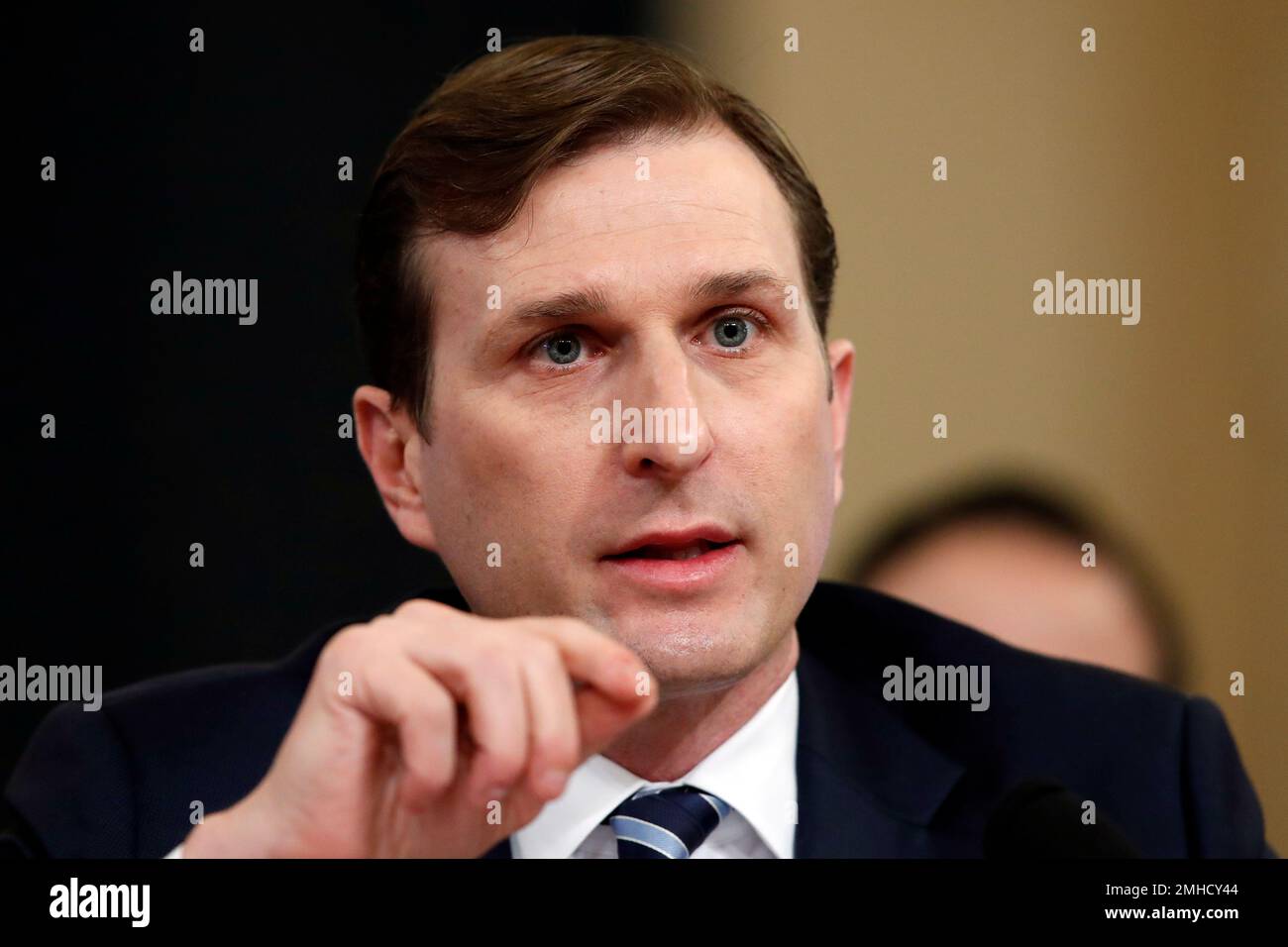 Democratic staff attorney Daniel Goldman testifies as the House