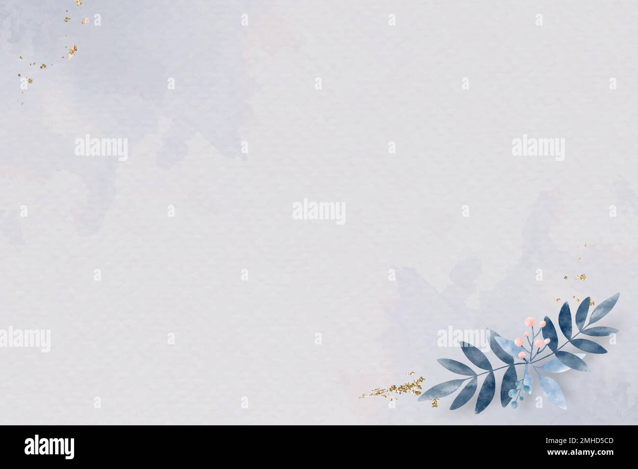 Blank blue leafy poster vector Stock Vector