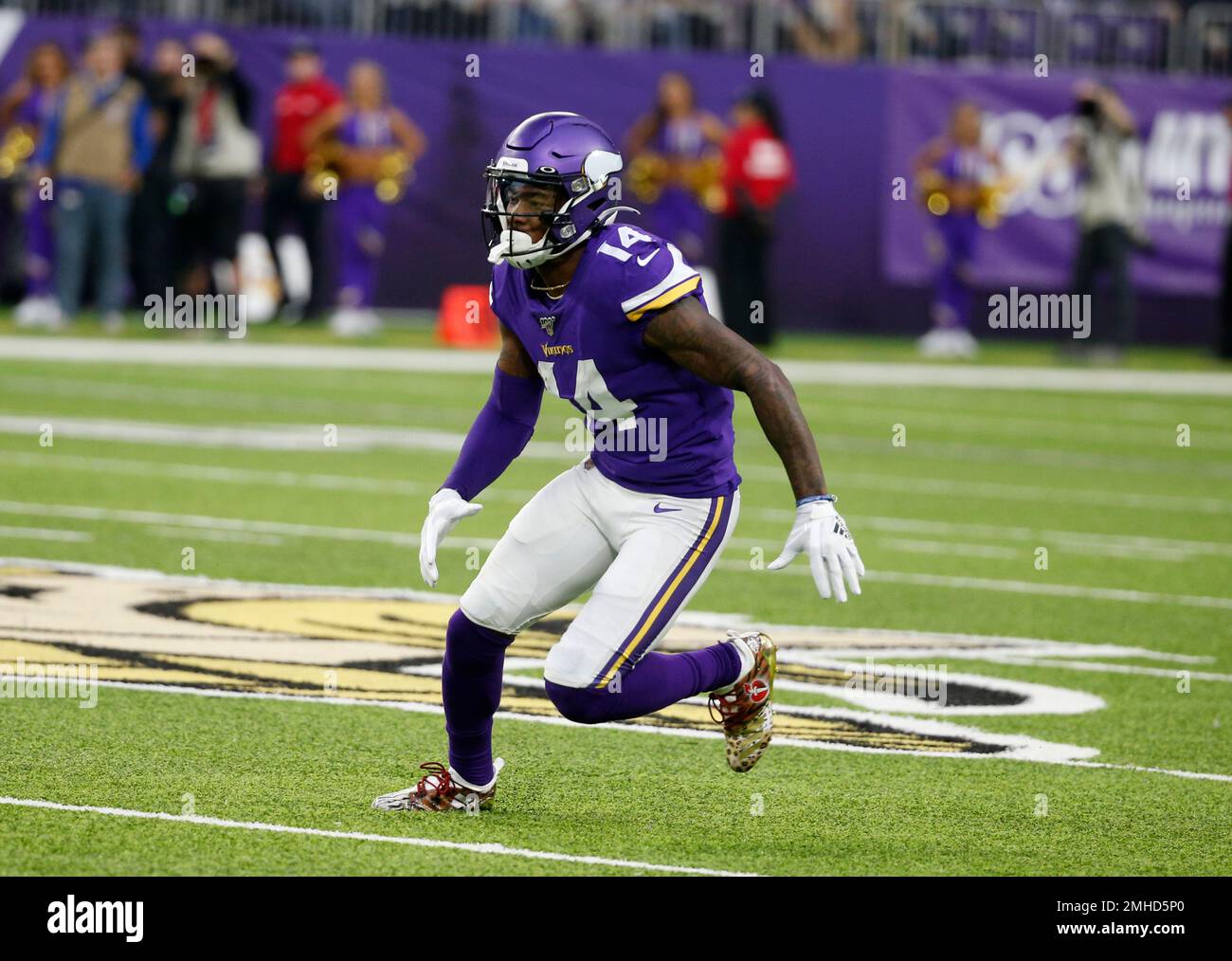 Minnesota Vikings wide receiver Stefon Diggs runs up field during the