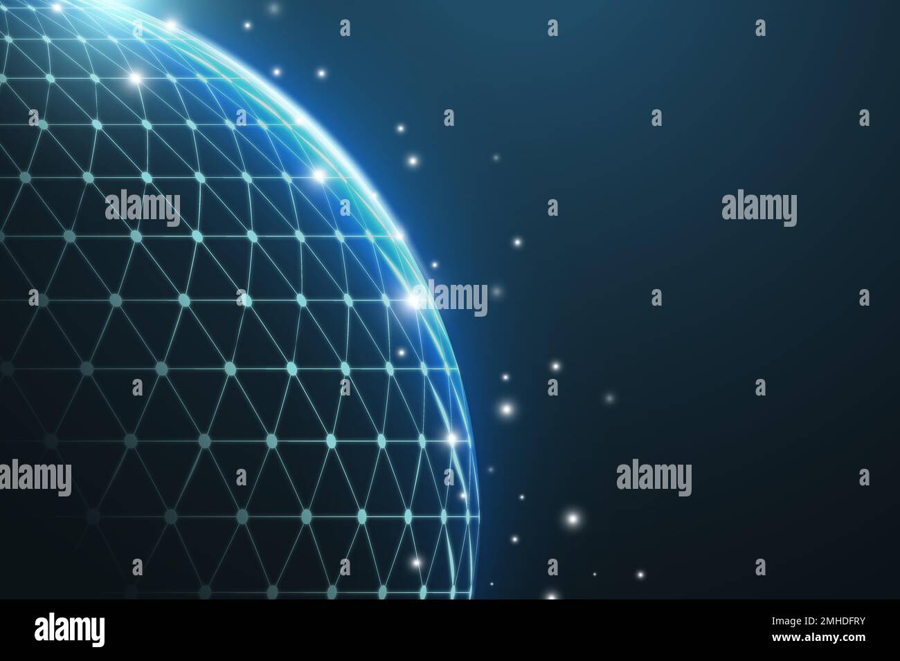 Blue globe digital grid vector technology corporate background Stock Vector