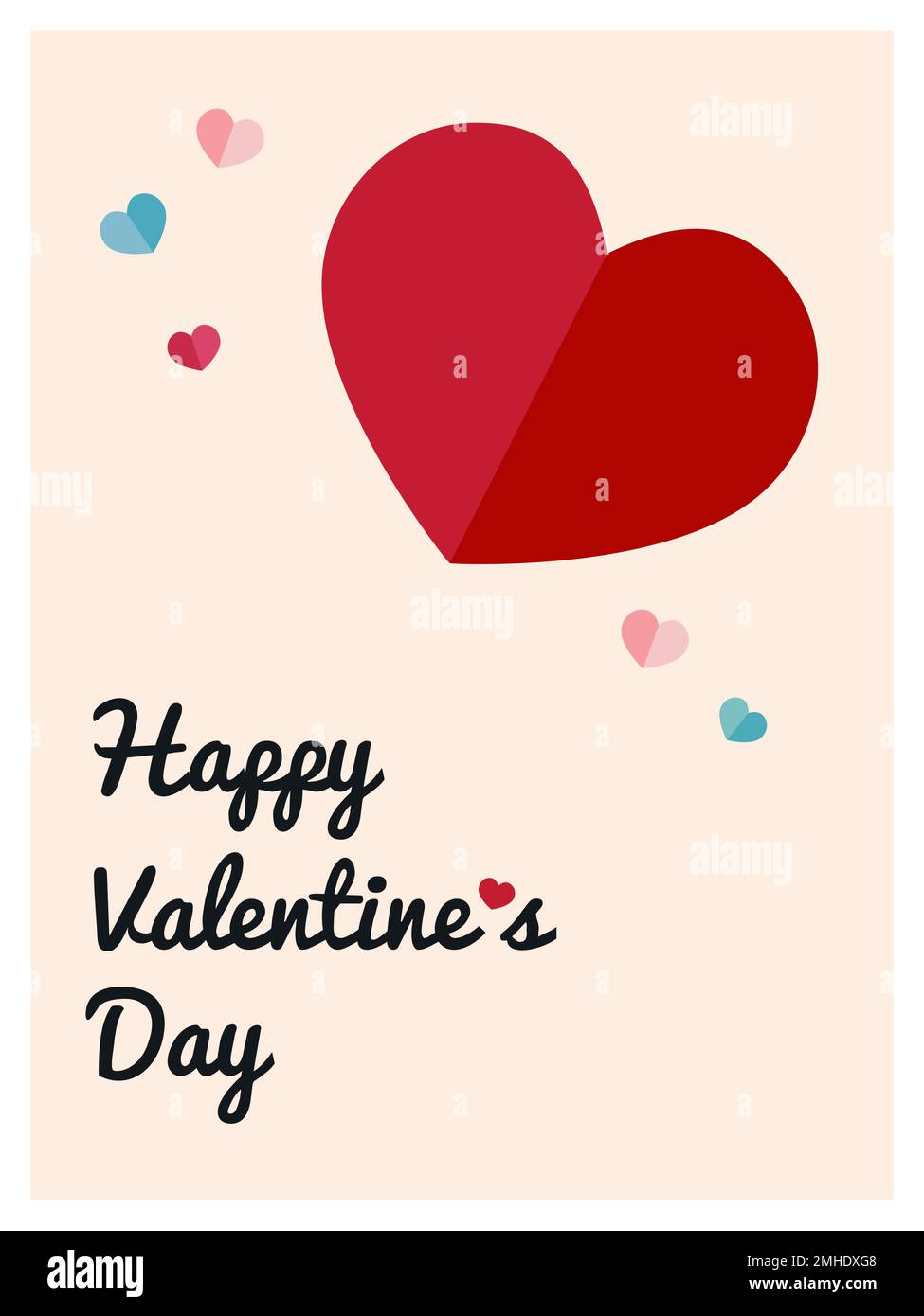 Vector greeting card happy valentines day. Stock Vector