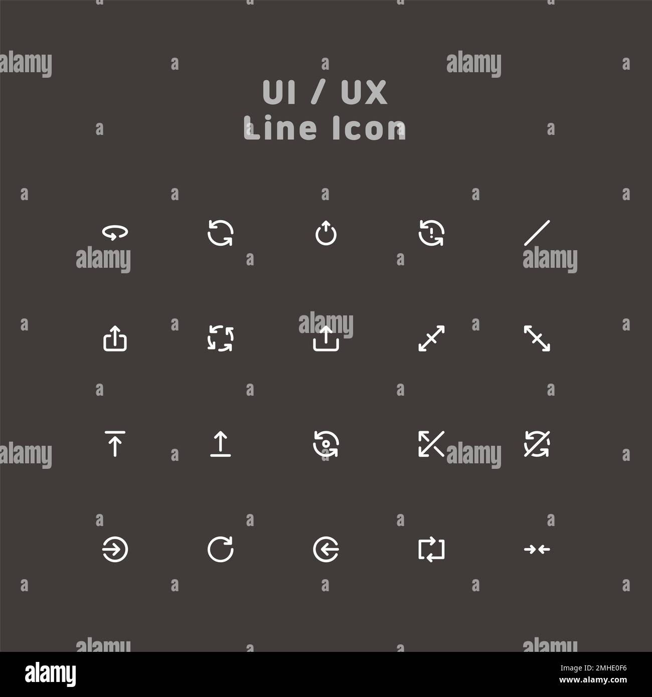 Simple white minimal line ui ux icon set Stock Photo - Alamy