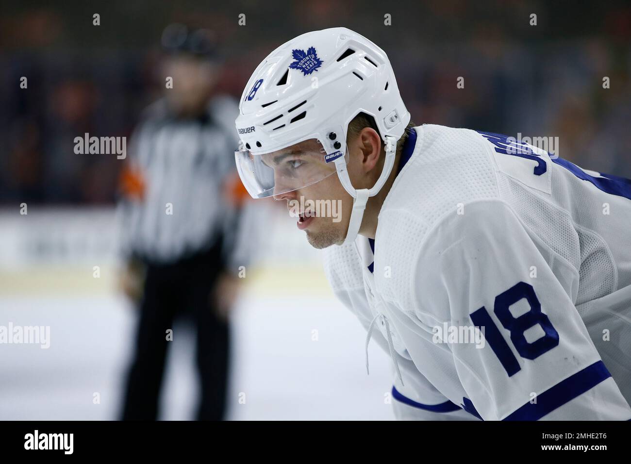 Toronto Maple Leafs' Andreas Johnsson plays during an NHL hockey game