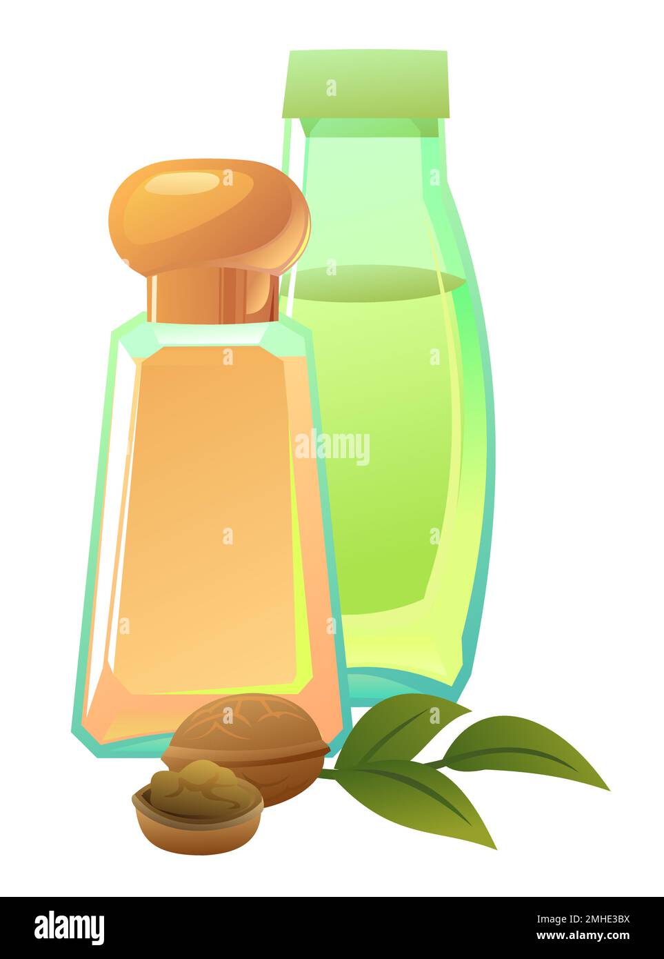 Objects natural Walnut oils. Still life. Extracted from nuts and plant