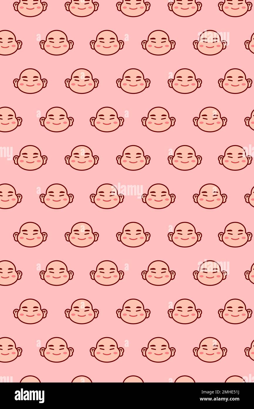 Chinese laughing Buddha wallpaper vector Stock Vector