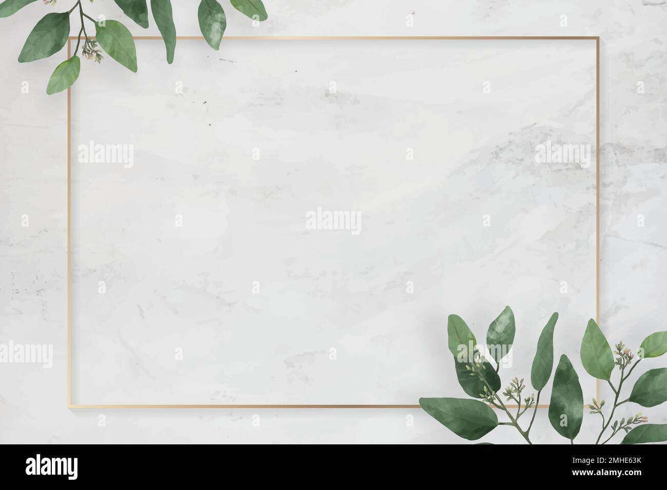 Blank rectangle camellia leaves frame vector Stock Vector
