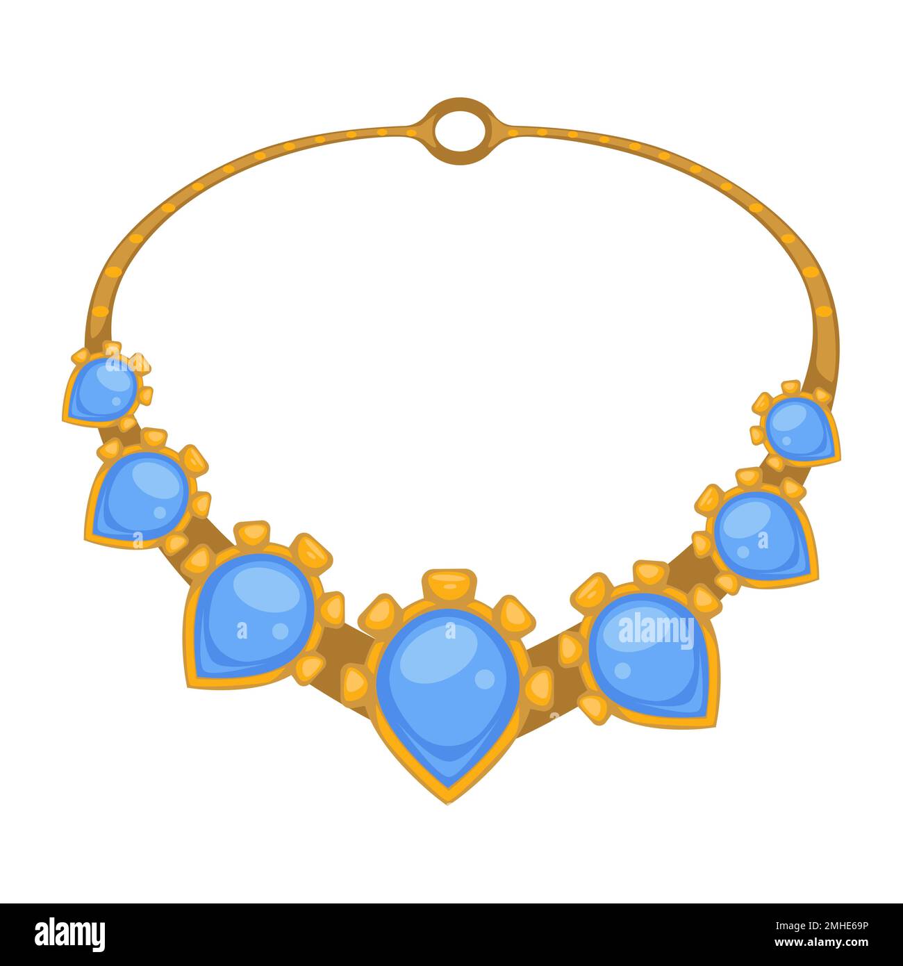 Rococo style gold necklace with blue gems hi-res stock photography and ...
