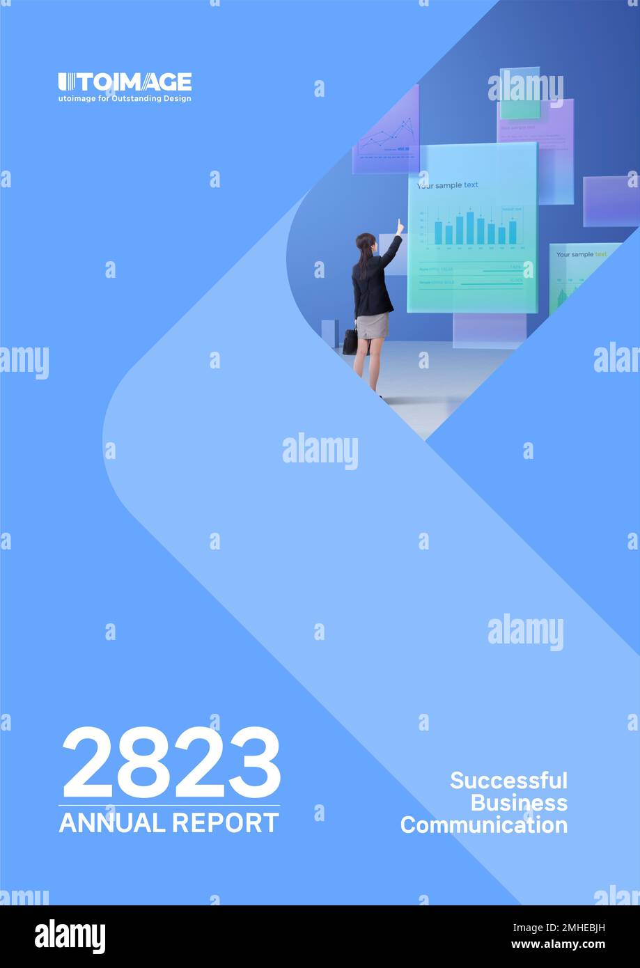 graphic annual business report cover Stock Photo - Alamy