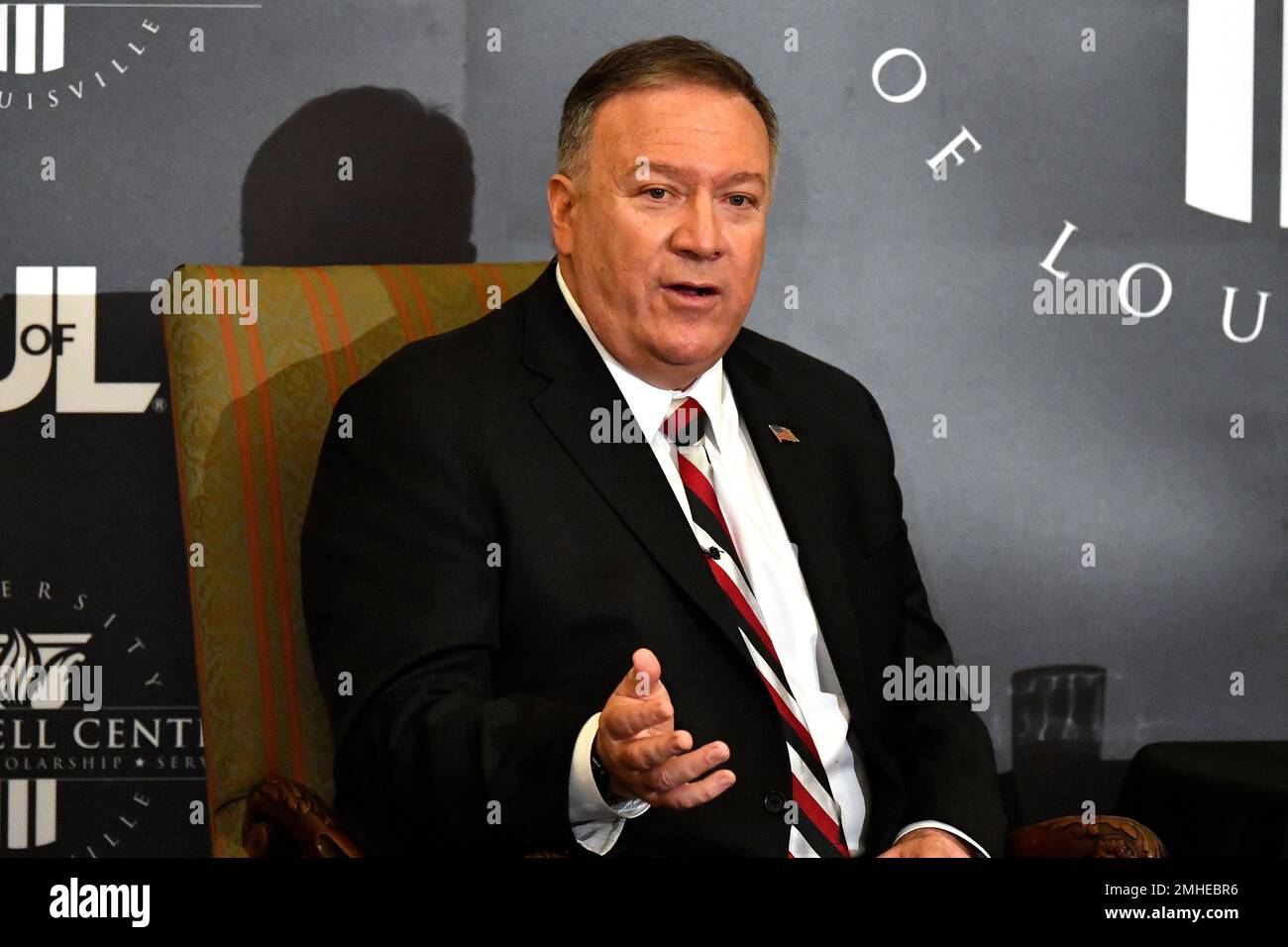 Secretary of State Mike Pompeo speaks at the University of Louisville  McConnell Center's Distinguished Speaker Series in Louisville, Ky., Monday,  Dec. 2, 2019. (AP Photo/Timothy D. Easley Stock Photo - Alamy
