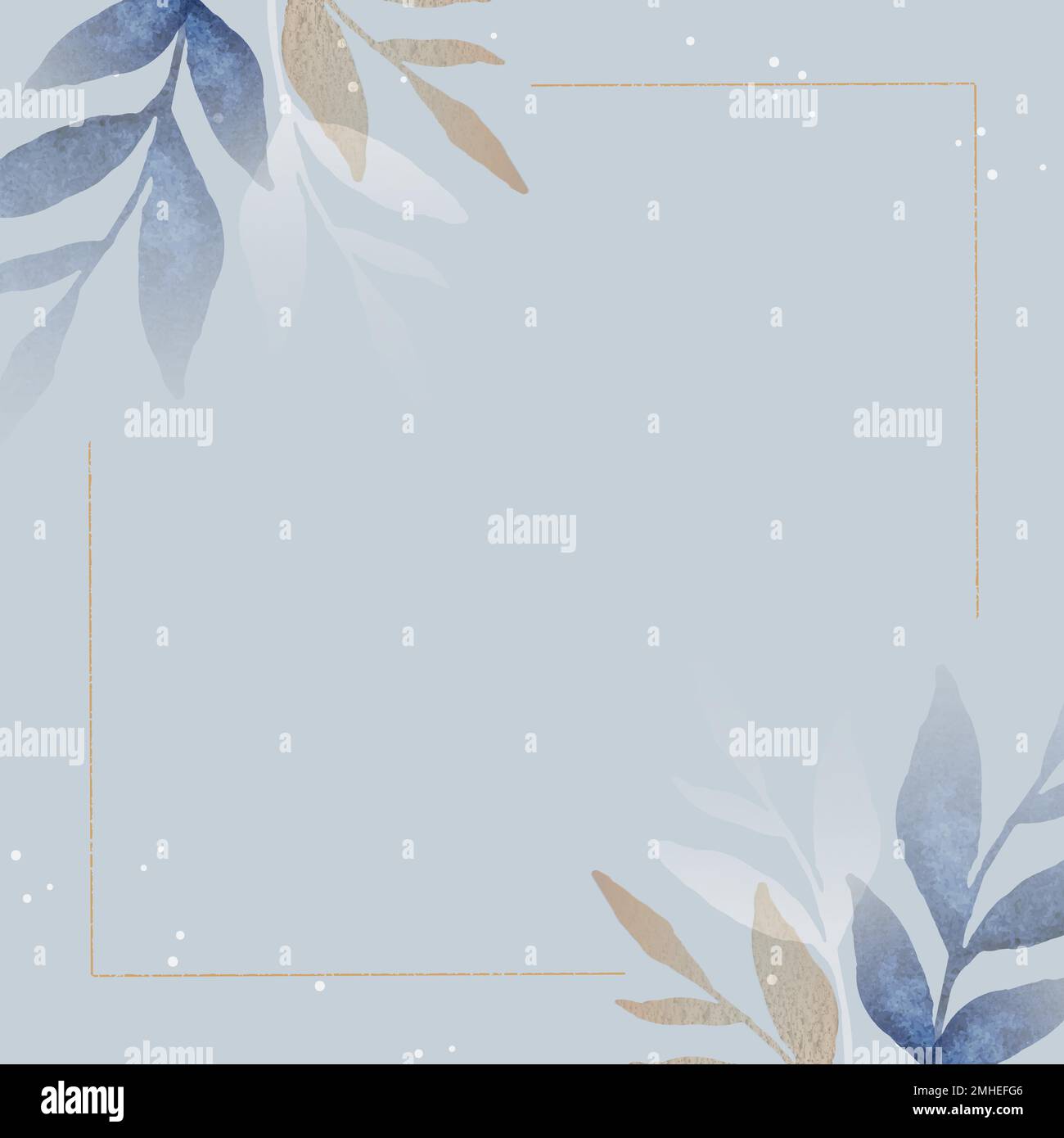 Blank leafy square frame social ads template vector Stock Vector