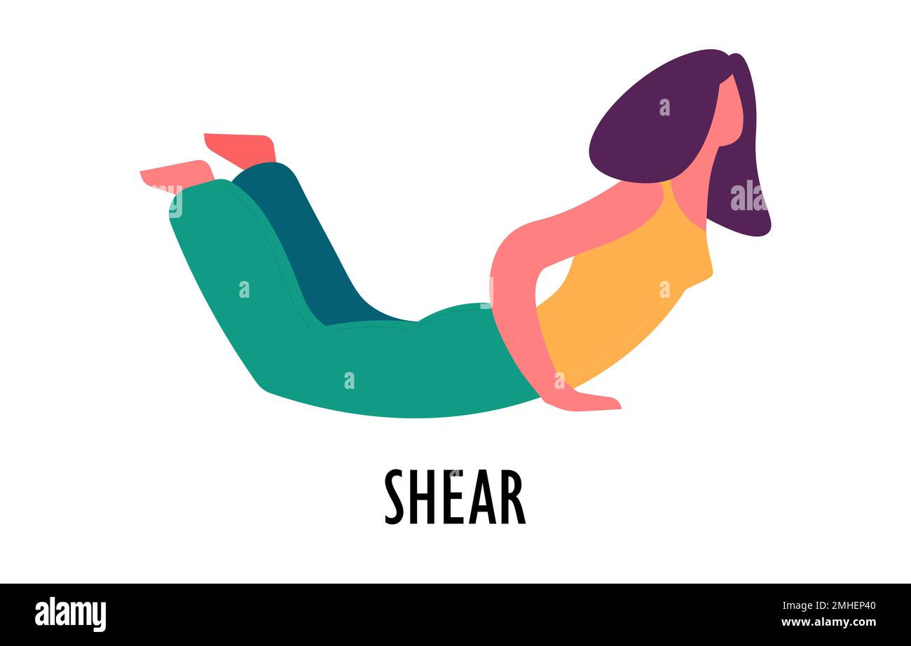 Shear position, yoga pose or asana, sport or fitness Stock Vector