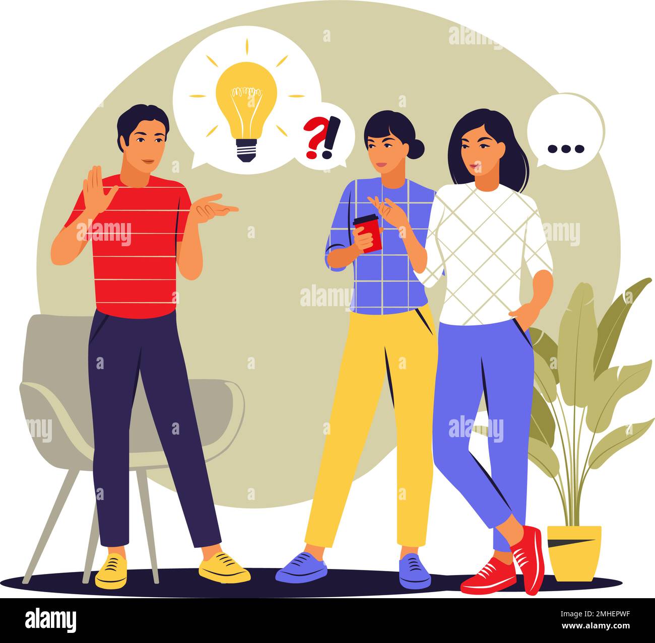 People talking concept. Discussion news, social networks. Dialogue