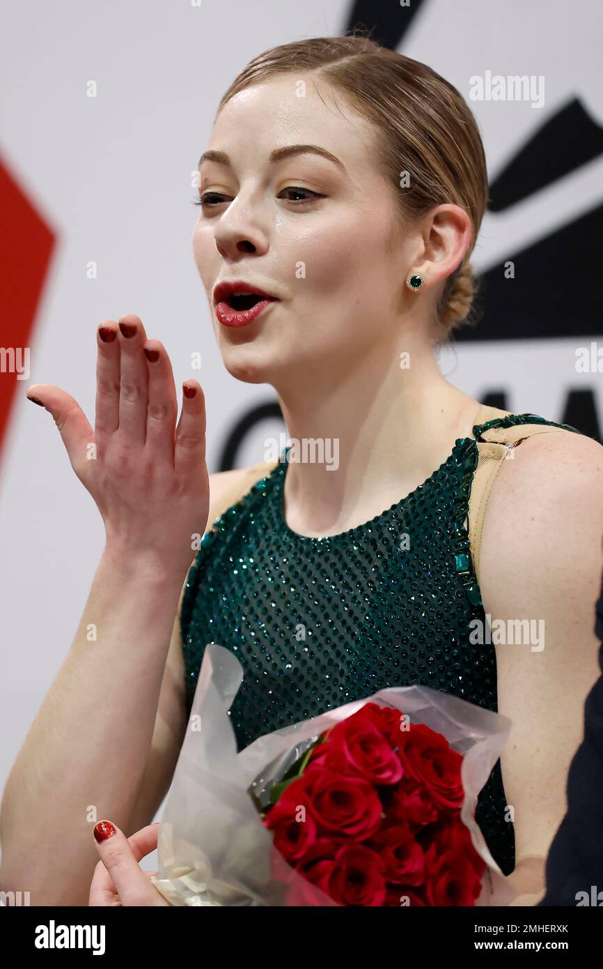 Gracie Gold blows a kiss after performing during the women's short program  at the U.S. figure skating championships in San Jose, Calif., Thursday,  Jan. 26, 2023. (AP PhotoJosie Lepe Stock Photo - Alamy