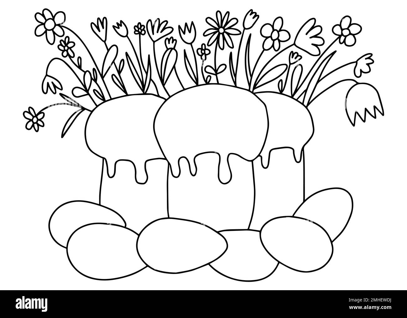 Happy Easter coloring page Stock Vector