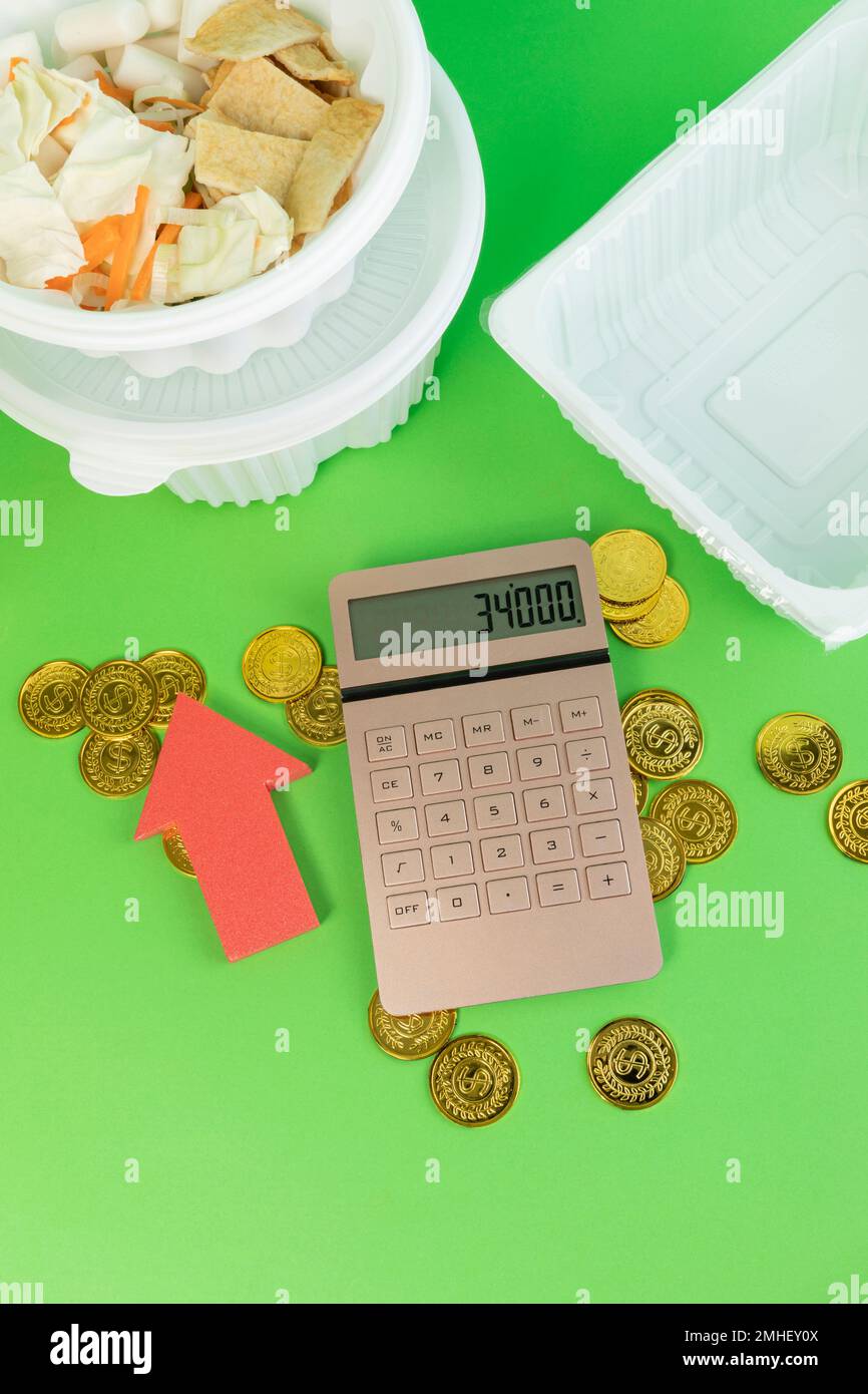 conceptual creative photo of inflation, economic recession