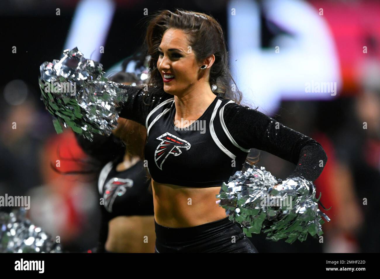 Atlanta Falcons cheerleaders perform during the first half of