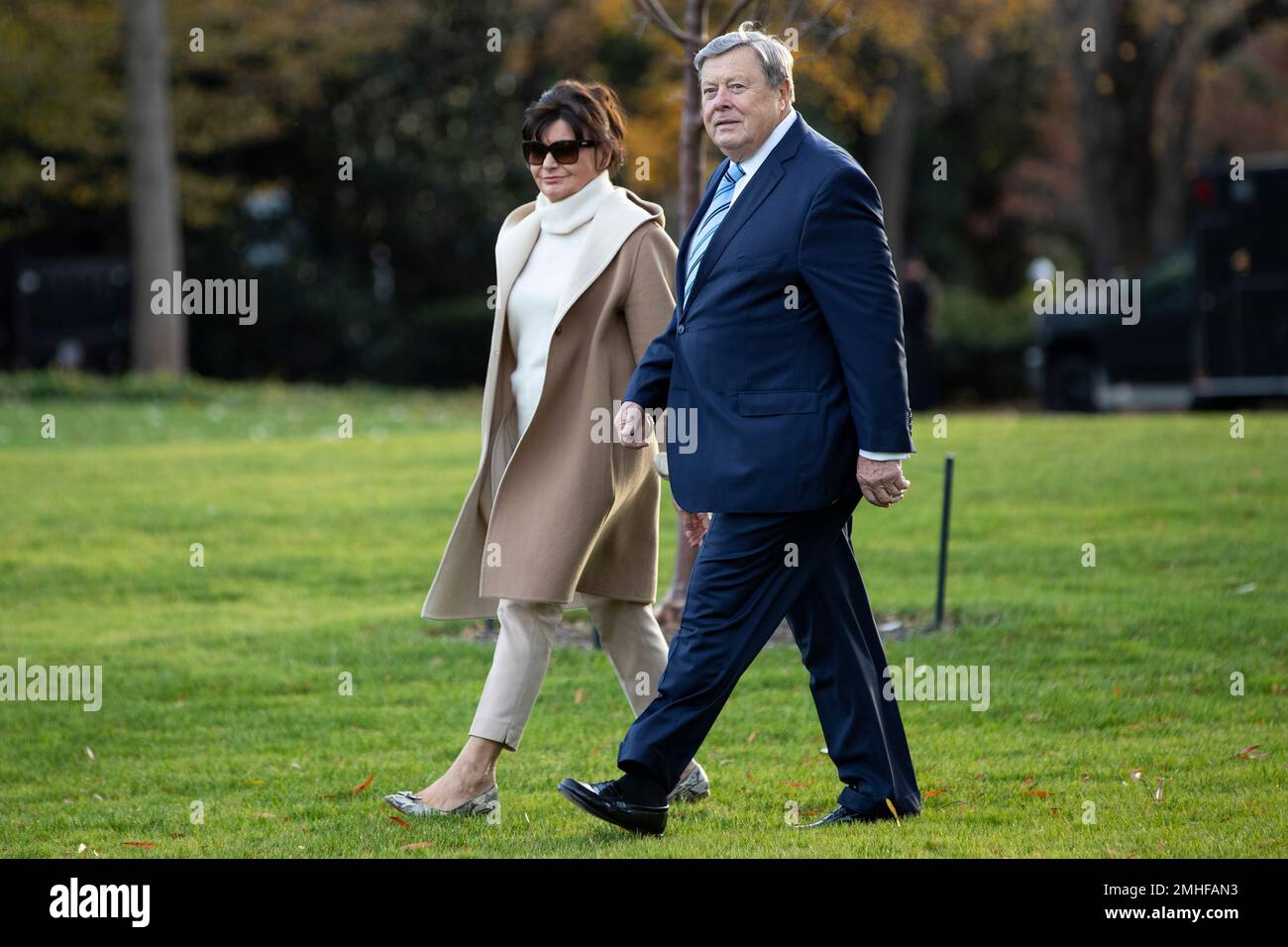Viktor Knavs, right, and Amalija Knavs, the parents of first lady