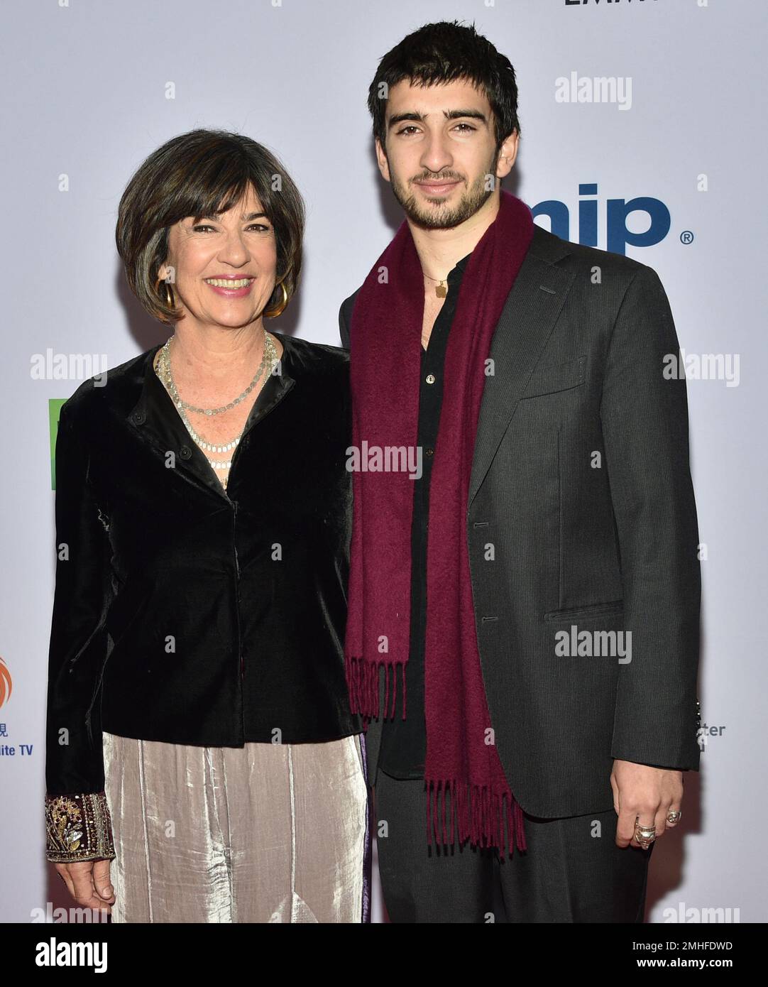 Christiane Amanpour, left, and her son Darius John Rubin arrive at the