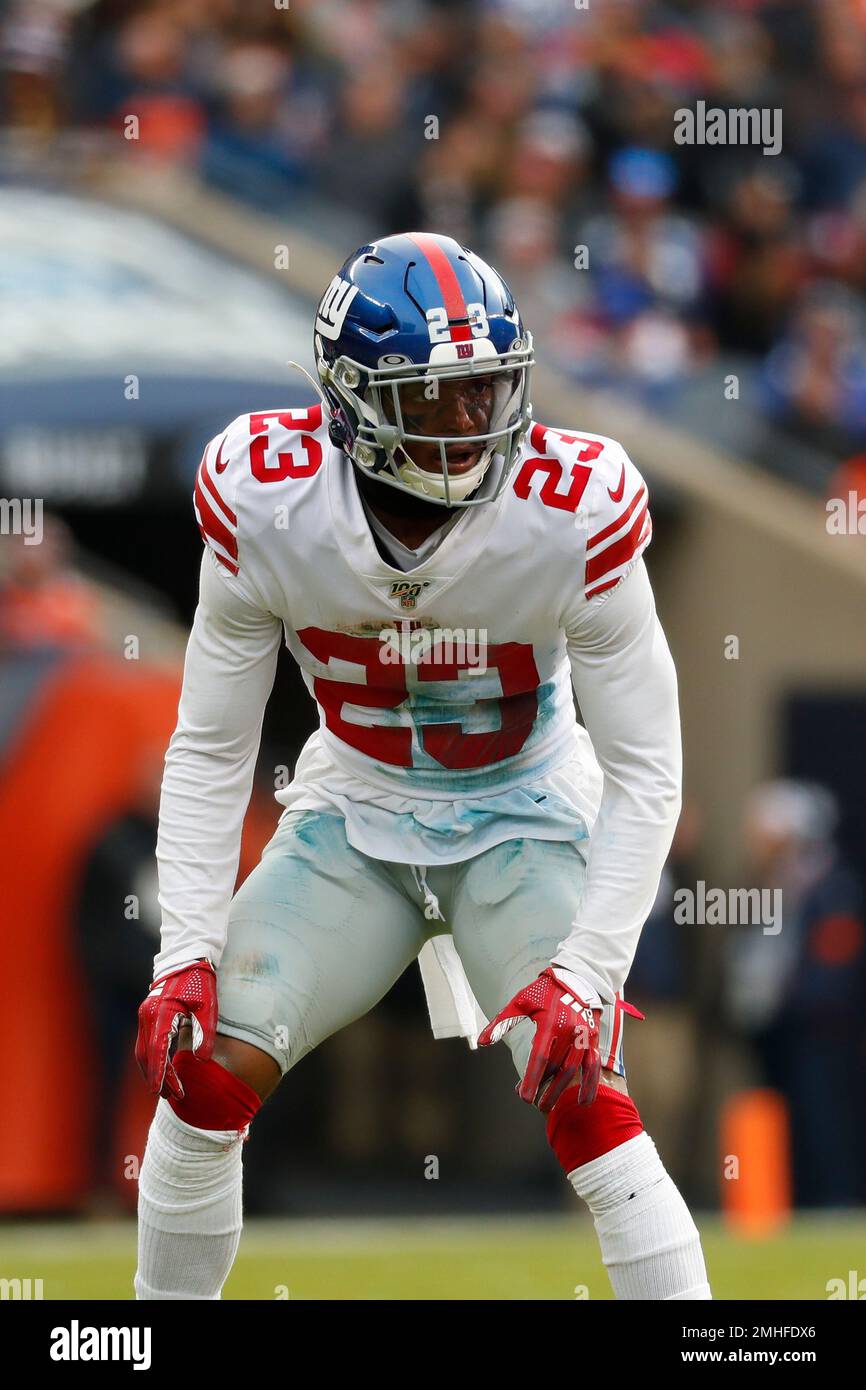 New York Giants defensive back Sam Beal (23) plays against the Chicago  Bears during the first half of an NFL football game in Chicago, Sunday,  Nov. 24, 2019. (AP Photo/Paul Sancya Stock