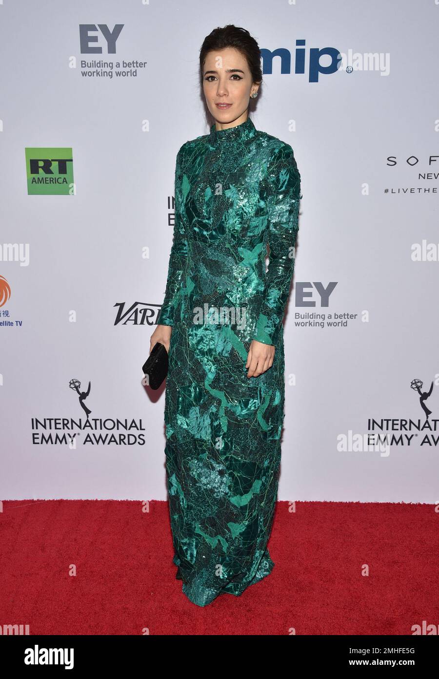 Marjorie Estiano arrives at the 47th International Emmy Awards gala at